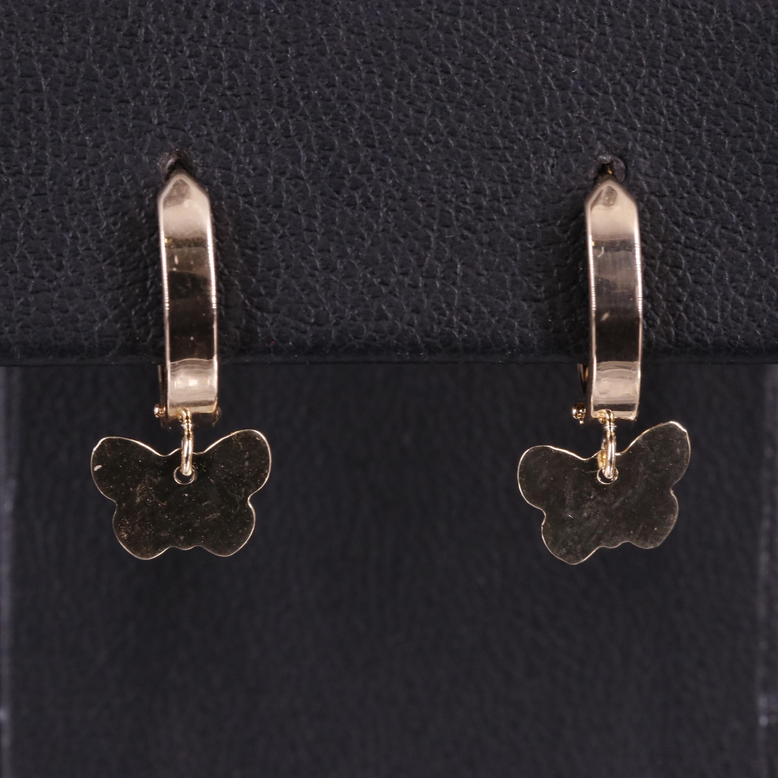 10K Butterfly Hoop Earrings
