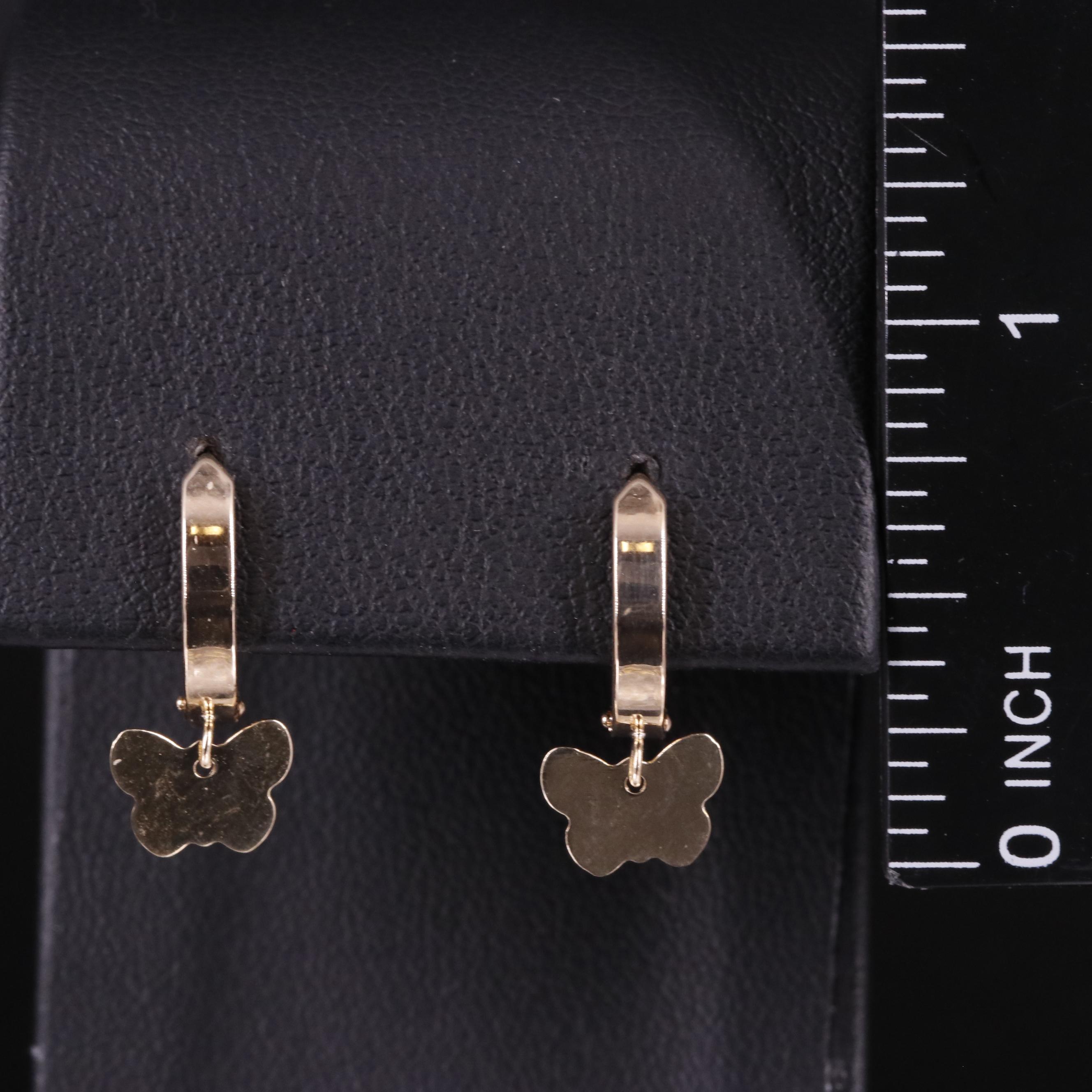 10K Butterfly Hoop Earrings