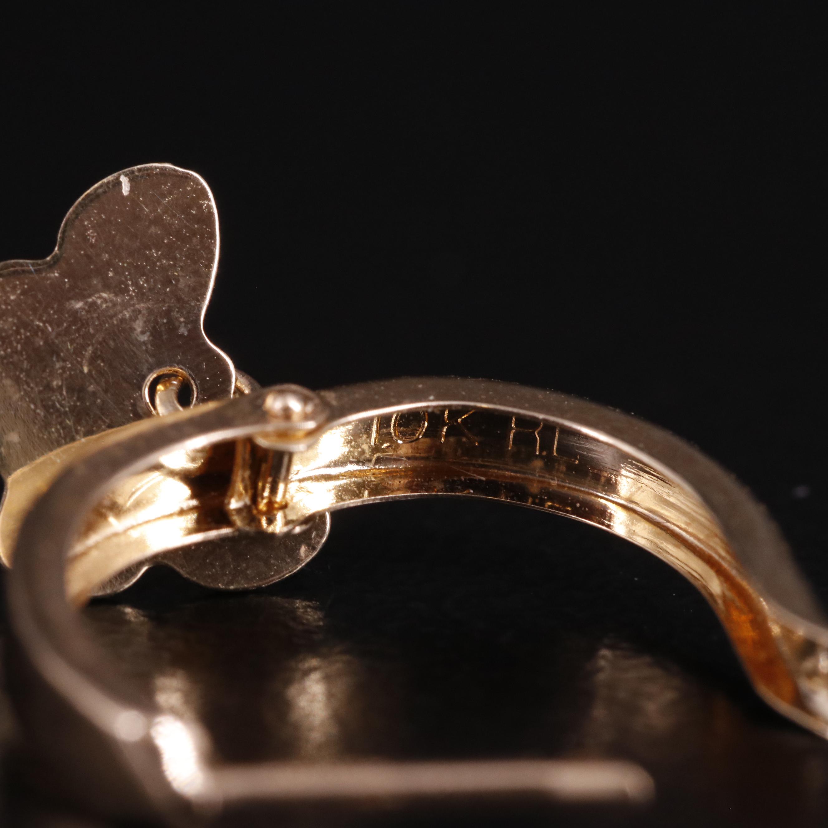 10K Butterfly Hoop Earrings