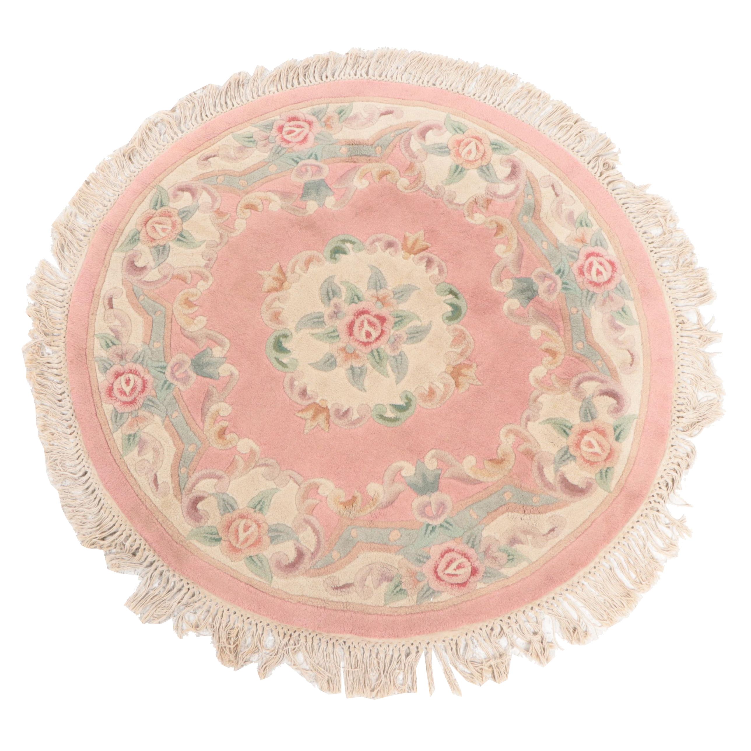 4'7 Round Hand-Tufted Chinese Peking Accent Rug