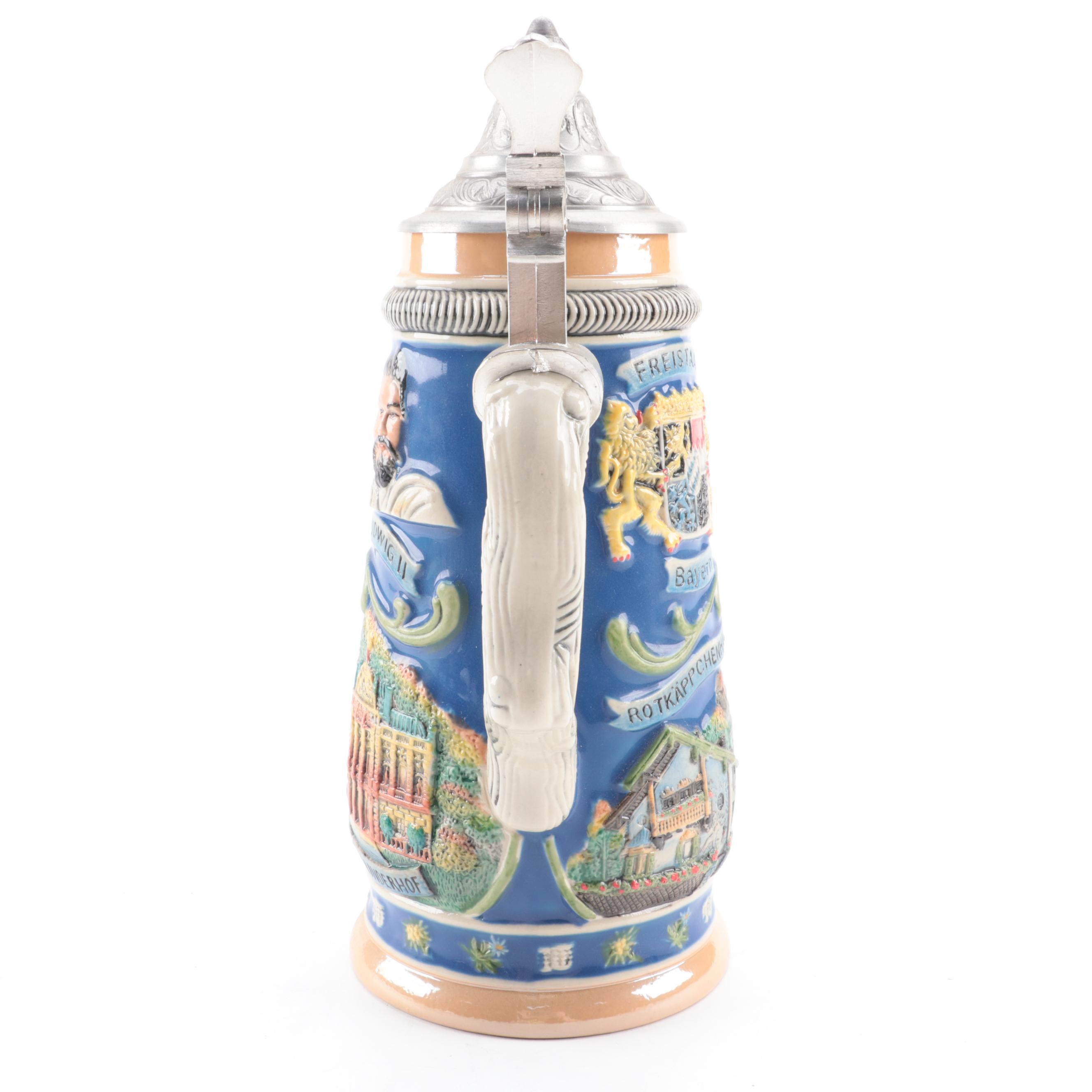 Gerz Neuschwanstein Castle Ceramic German Beer Stein