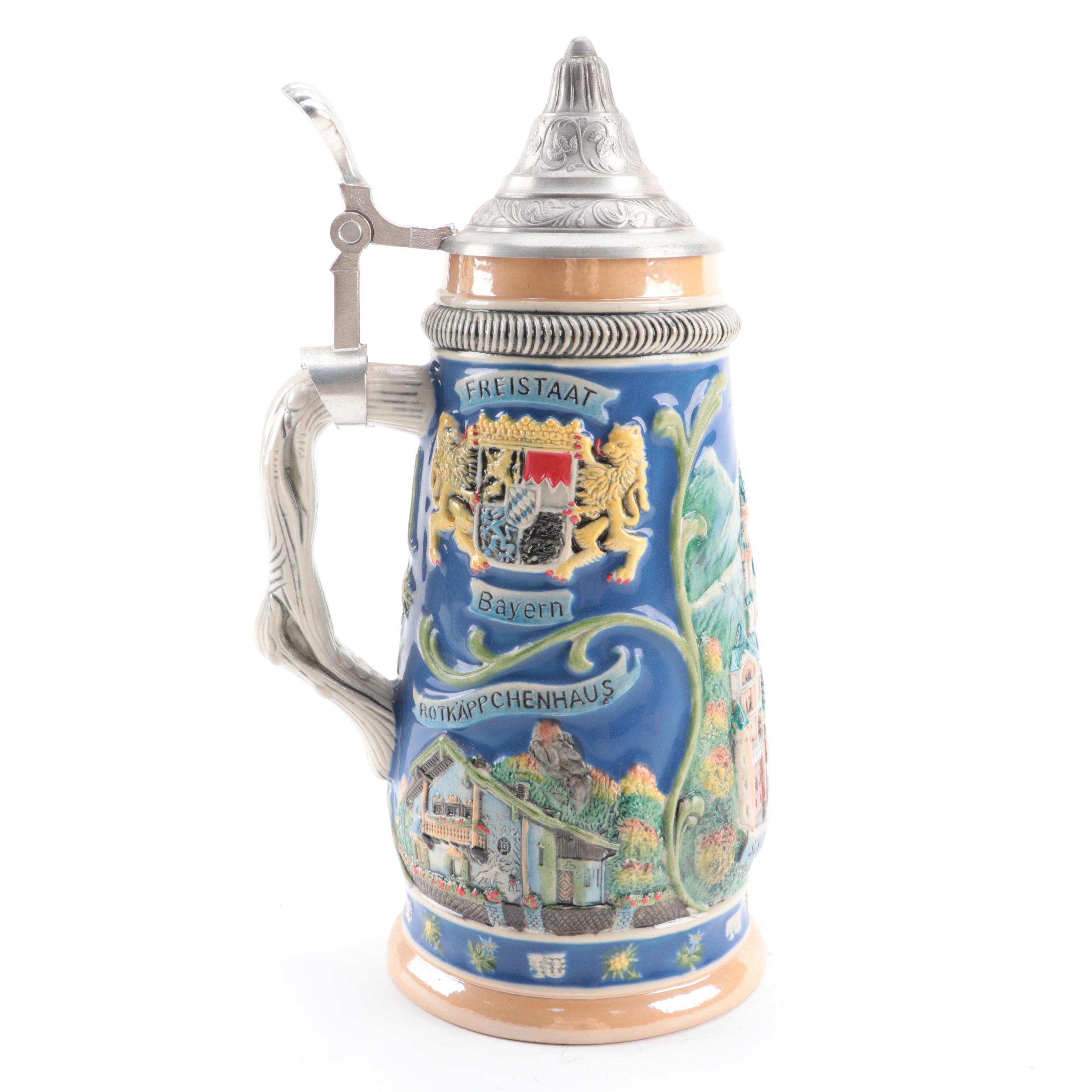 Gerz Neuschwanstein Castle Ceramic German Beer Stein