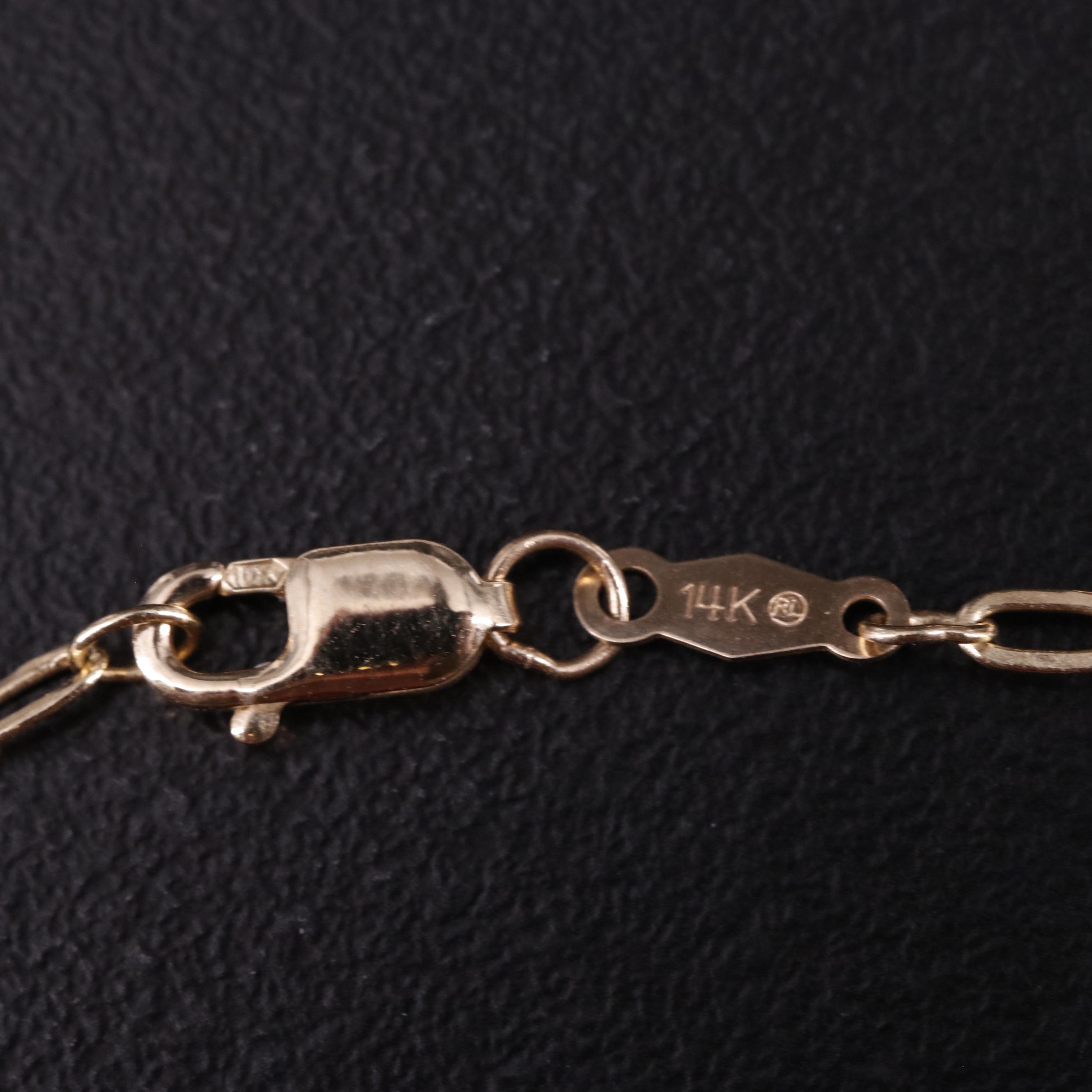 14K Paper Clip Chain "Love" Necklace