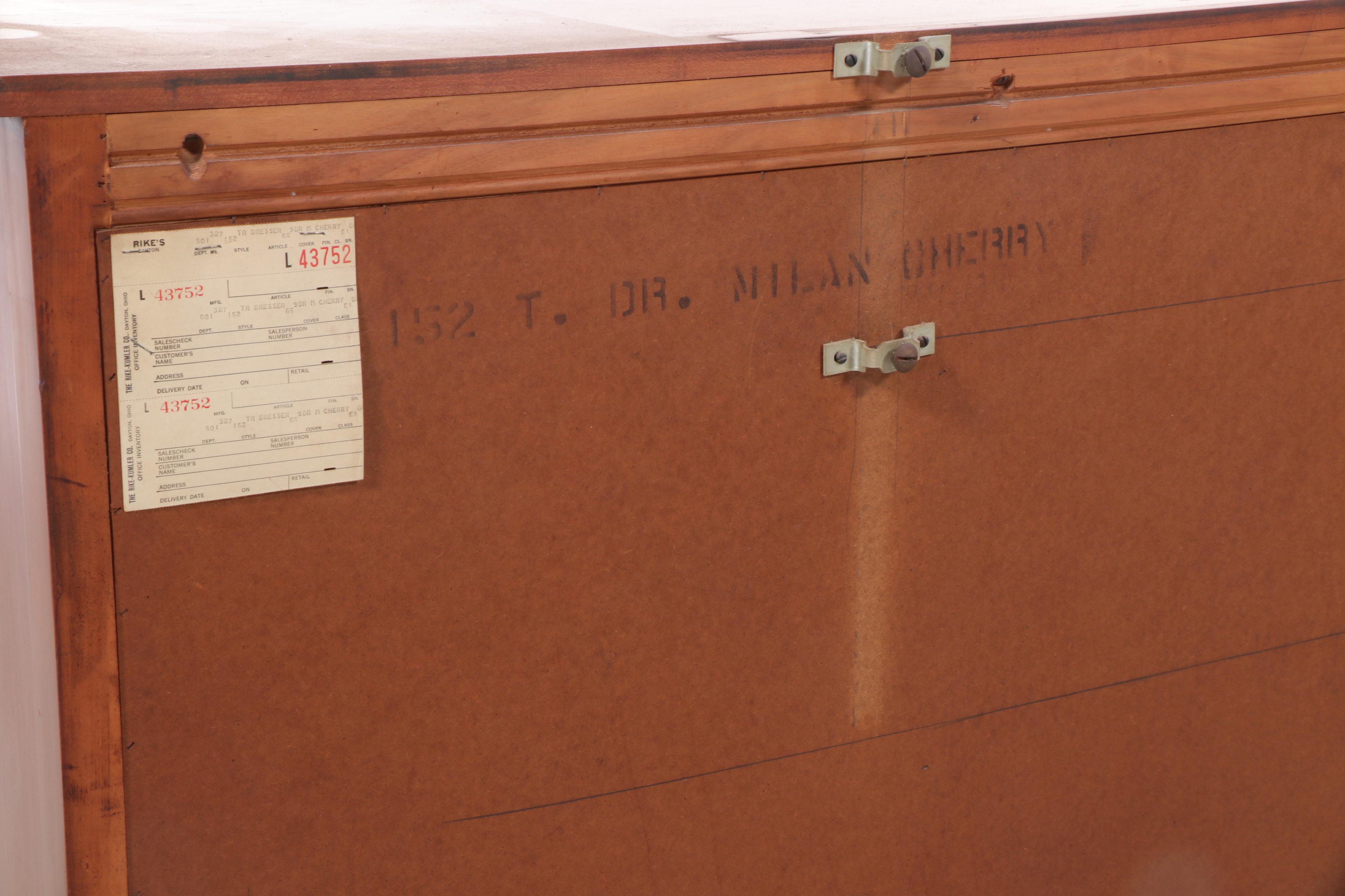 National of Mt. Airy Directoire Style Cherrywood Nine-Drawer Dresser