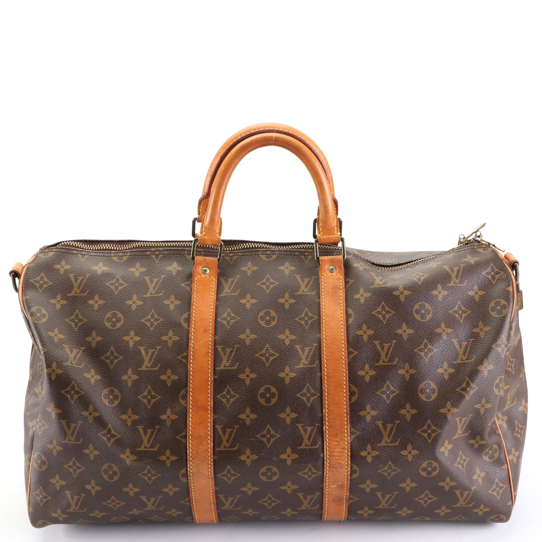 Louis Vuitton Keepall Bandoulière 50 Duffle Bag in Monogram Canvas and Leather