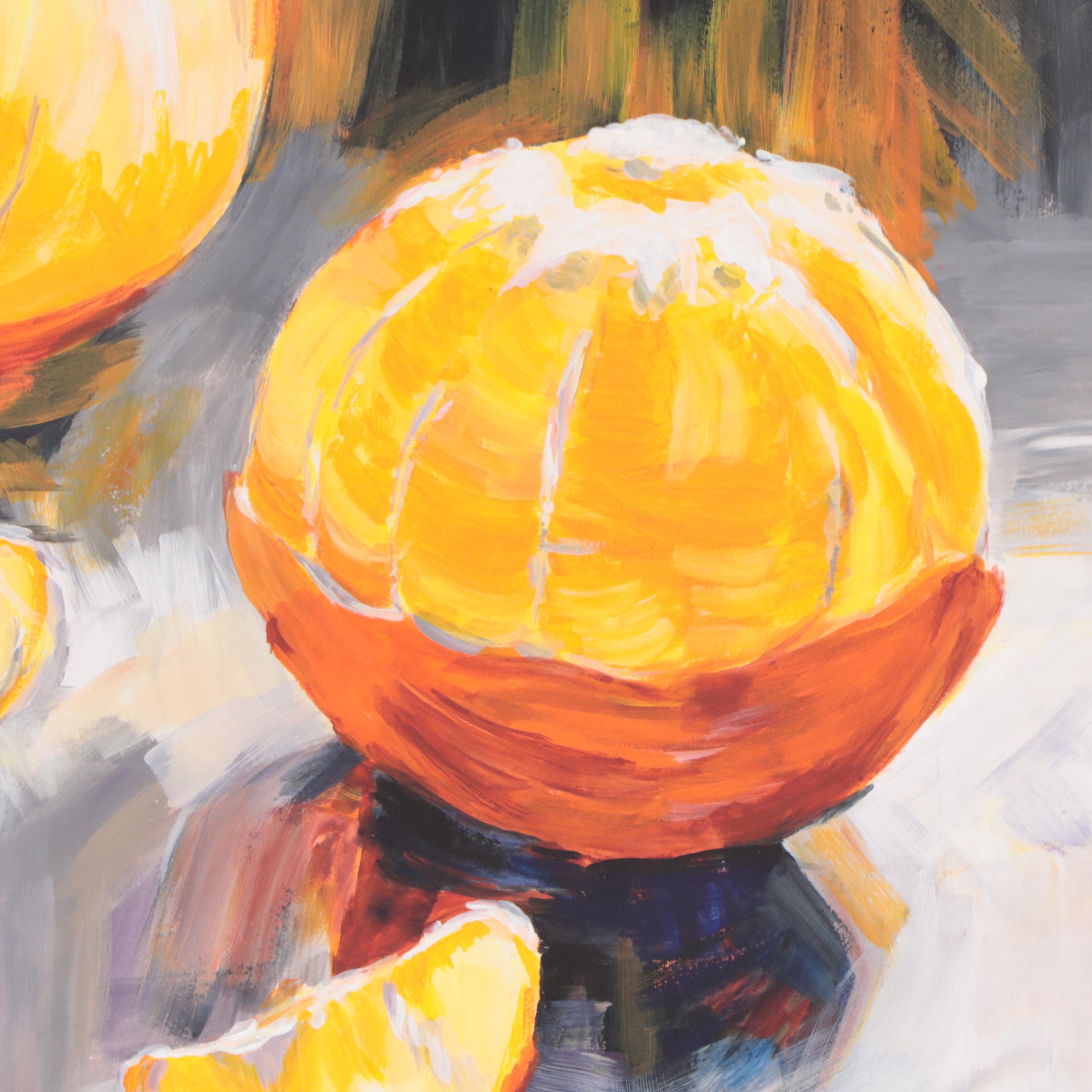 Still Life Acrylic Painting of Oranges, 2022