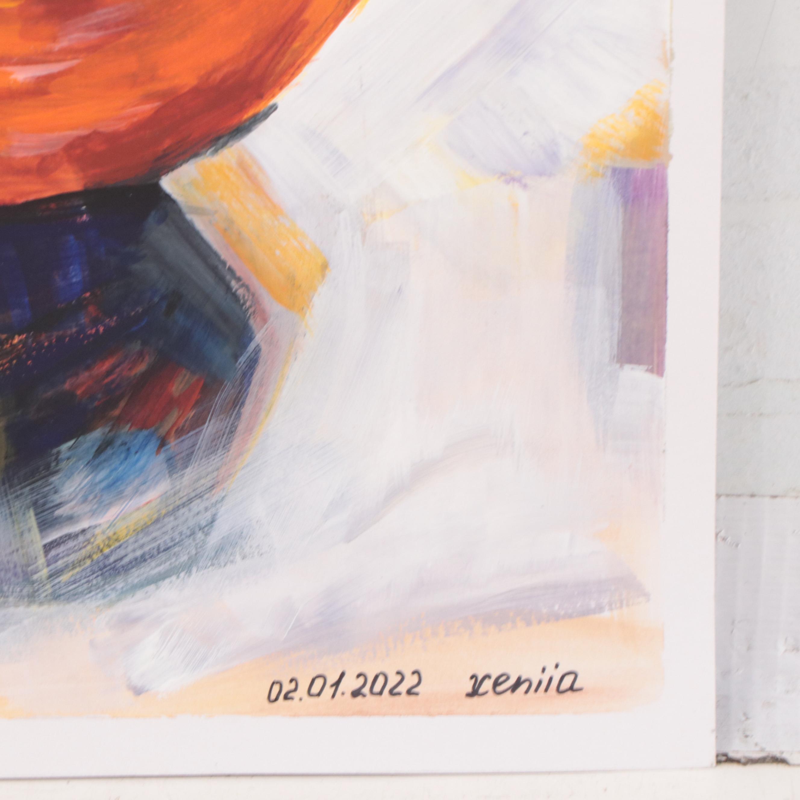 Still Life Acrylic Painting of Oranges, 2022