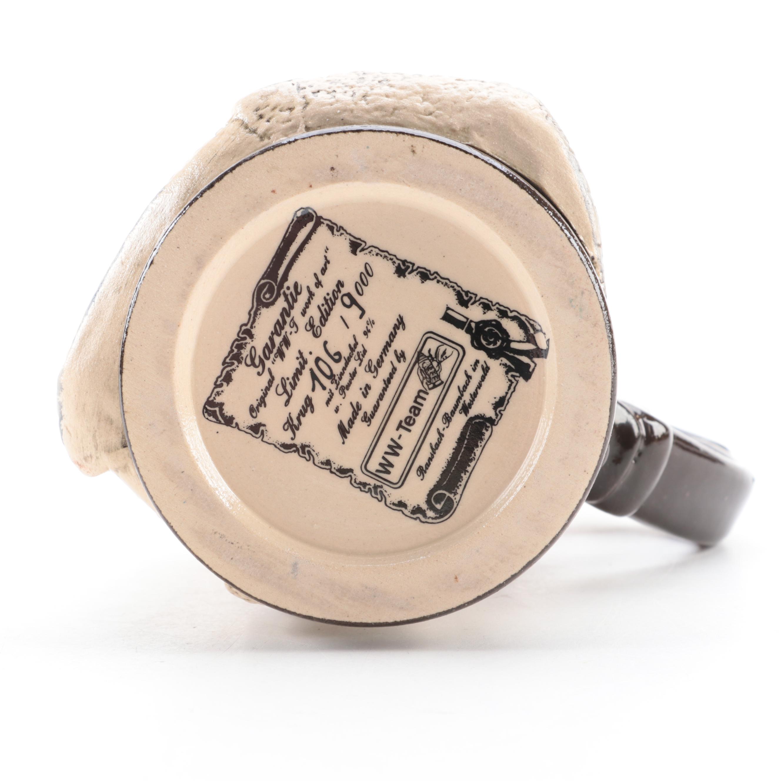 Westerwald Team Architectural Clock Stein with Other Ceramic Music Box Stein