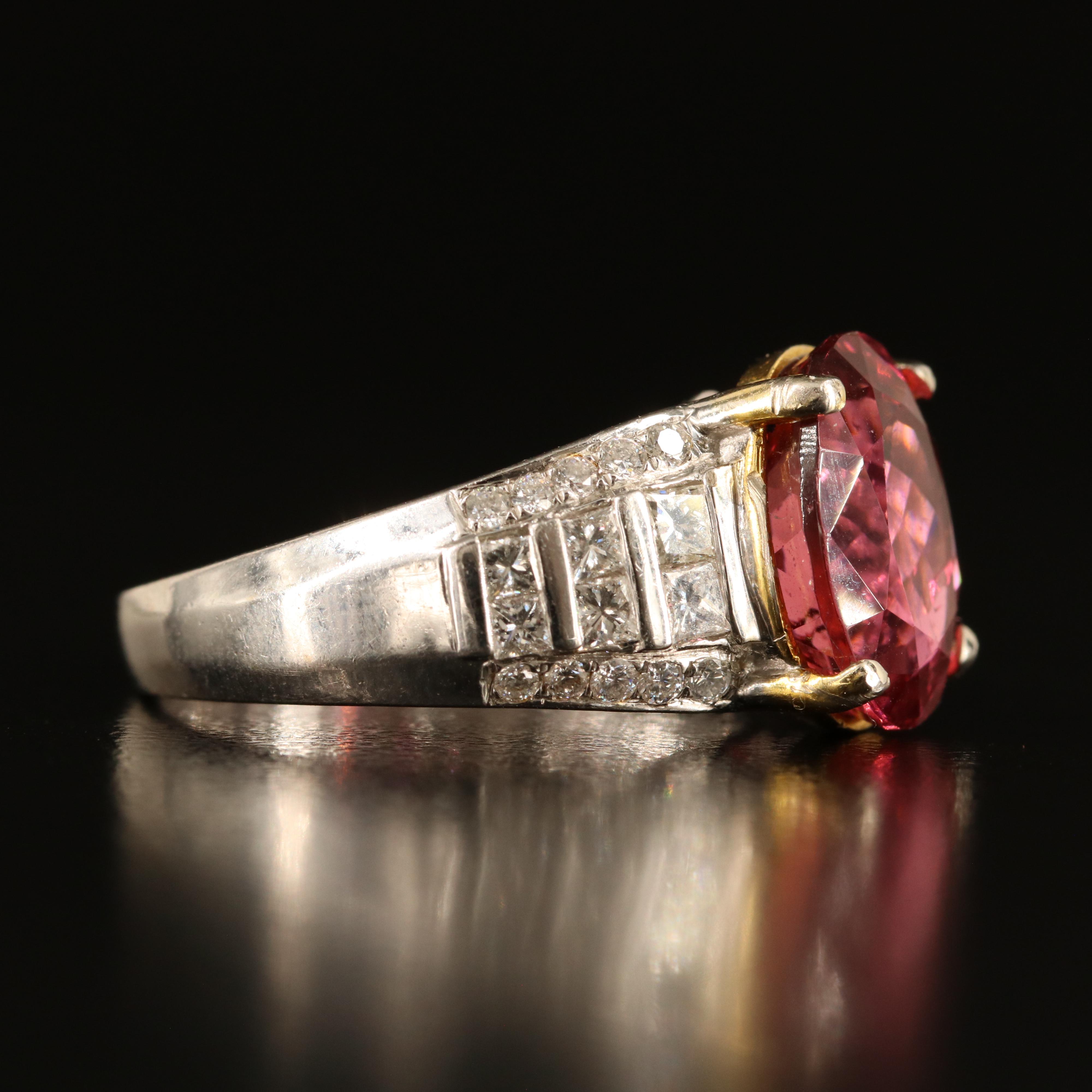 14K 5.45 CT Tourmaline and Diamond Ring