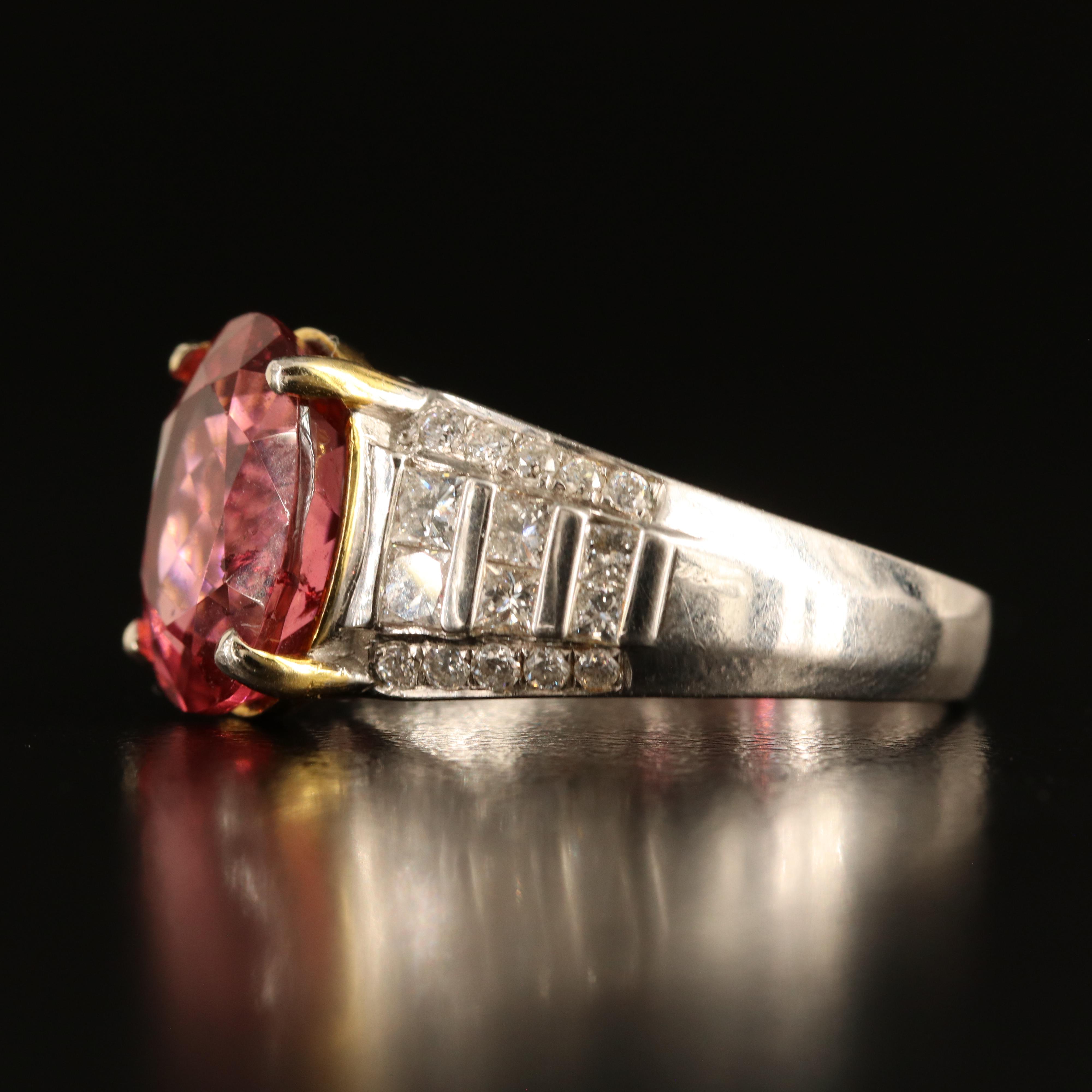 14K 5.45 CT Tourmaline and Diamond Ring