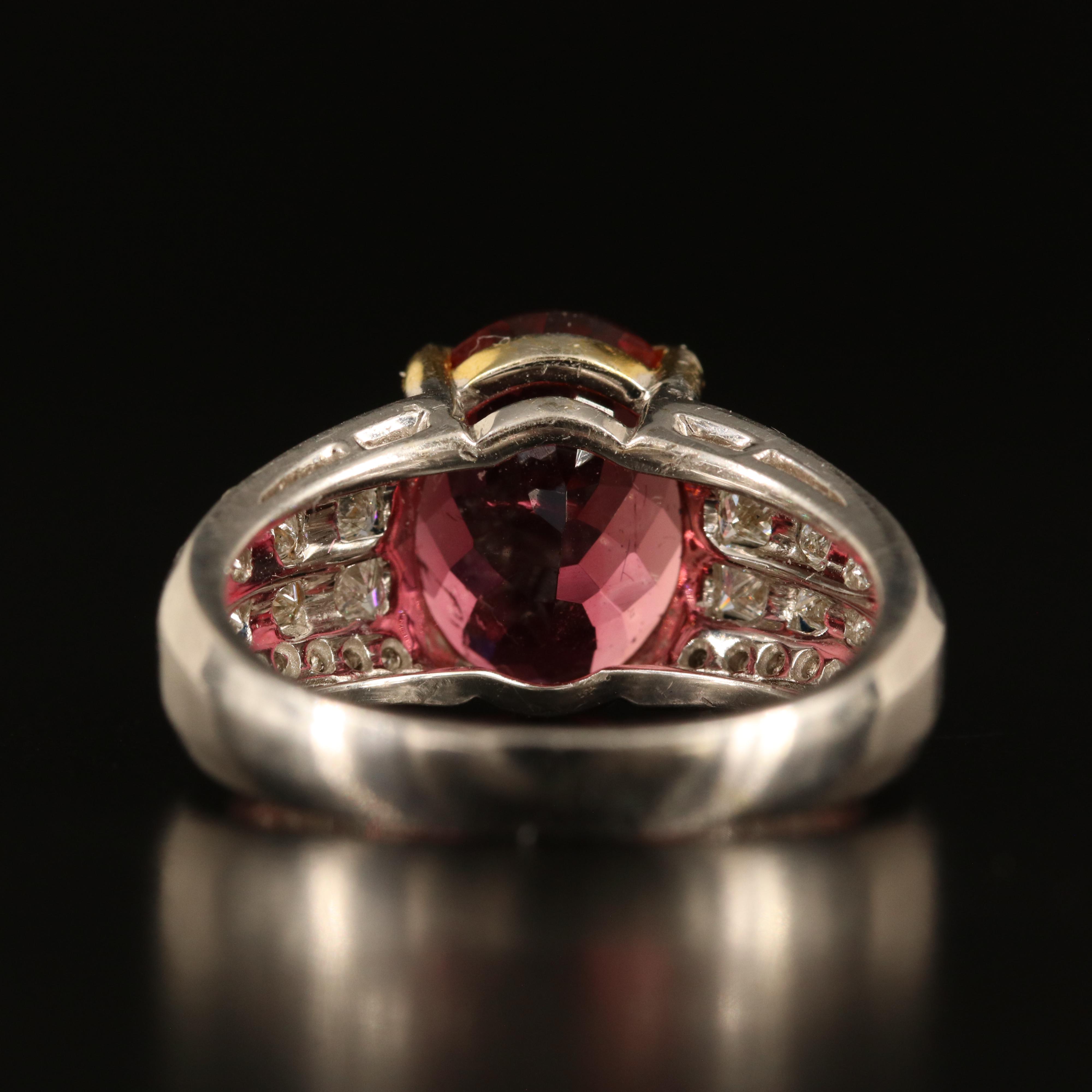 14K 5.45 CT Tourmaline and Diamond Ring