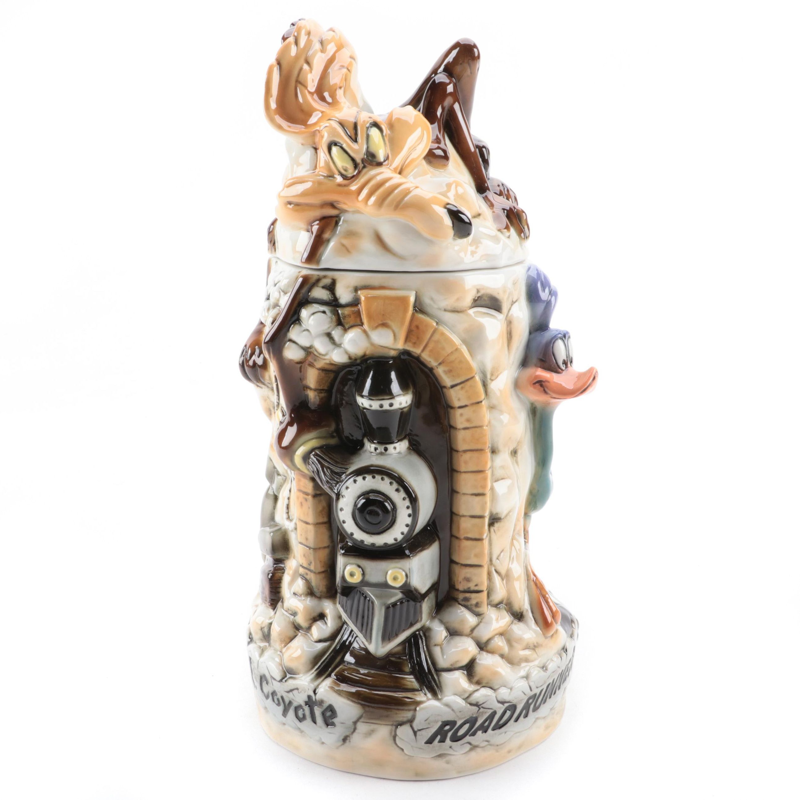 Warner Bros. "Wille E. Coyote/ Road Runner" Collectible Porcelain Beer Stein