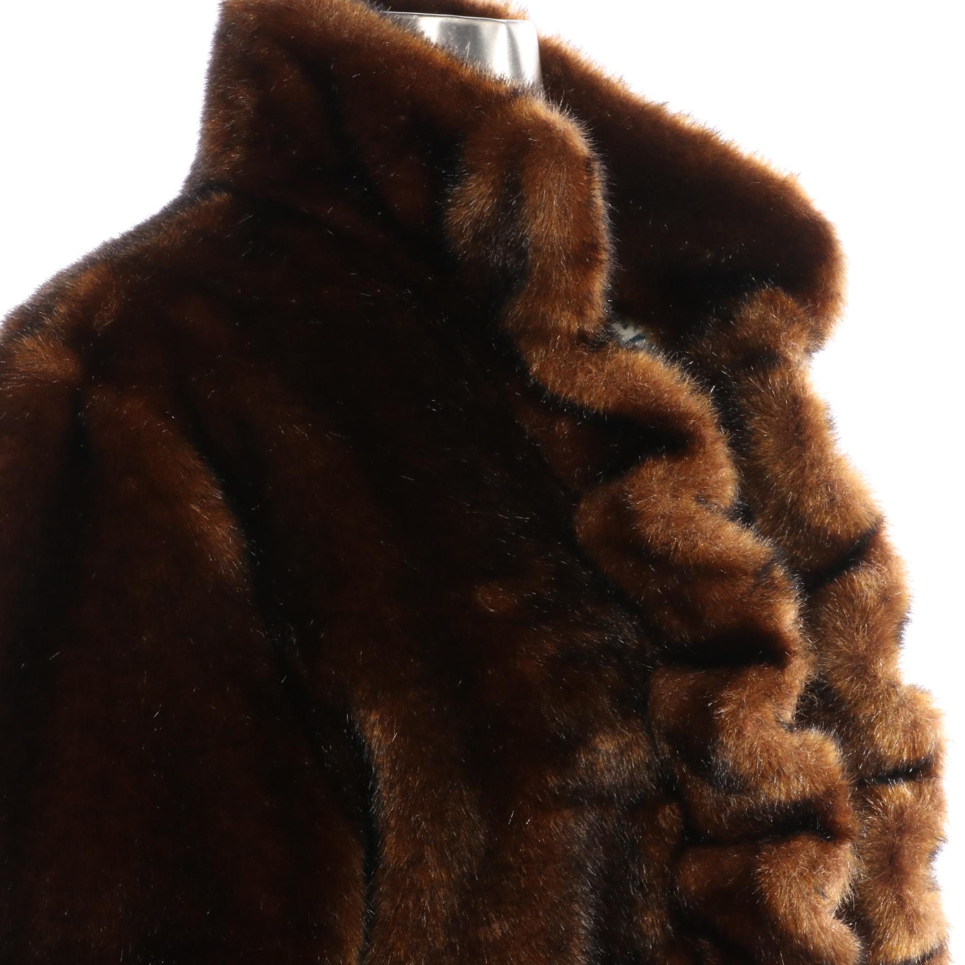 Donna Salyers' Fabulous-Furs Ruffle Edge Jacket in Faux Fur/Acrylic Pile