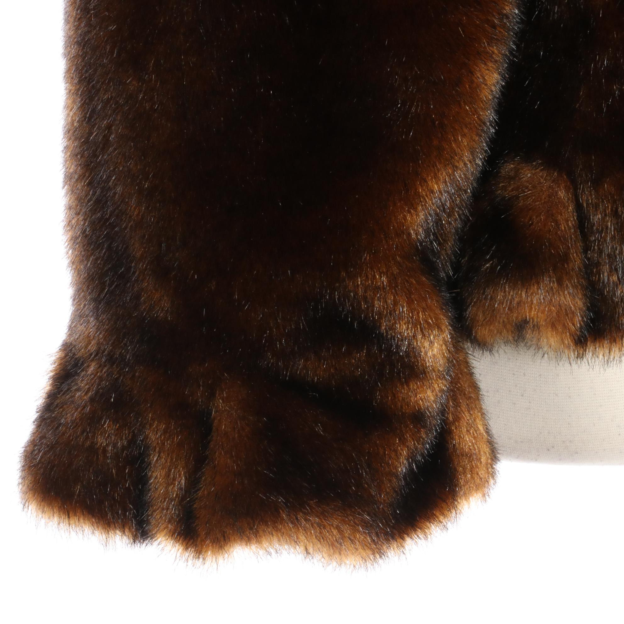 Donna Salyers' Fabulous-Furs Ruffle Edge Jacket in Faux Fur/Acrylic Pile