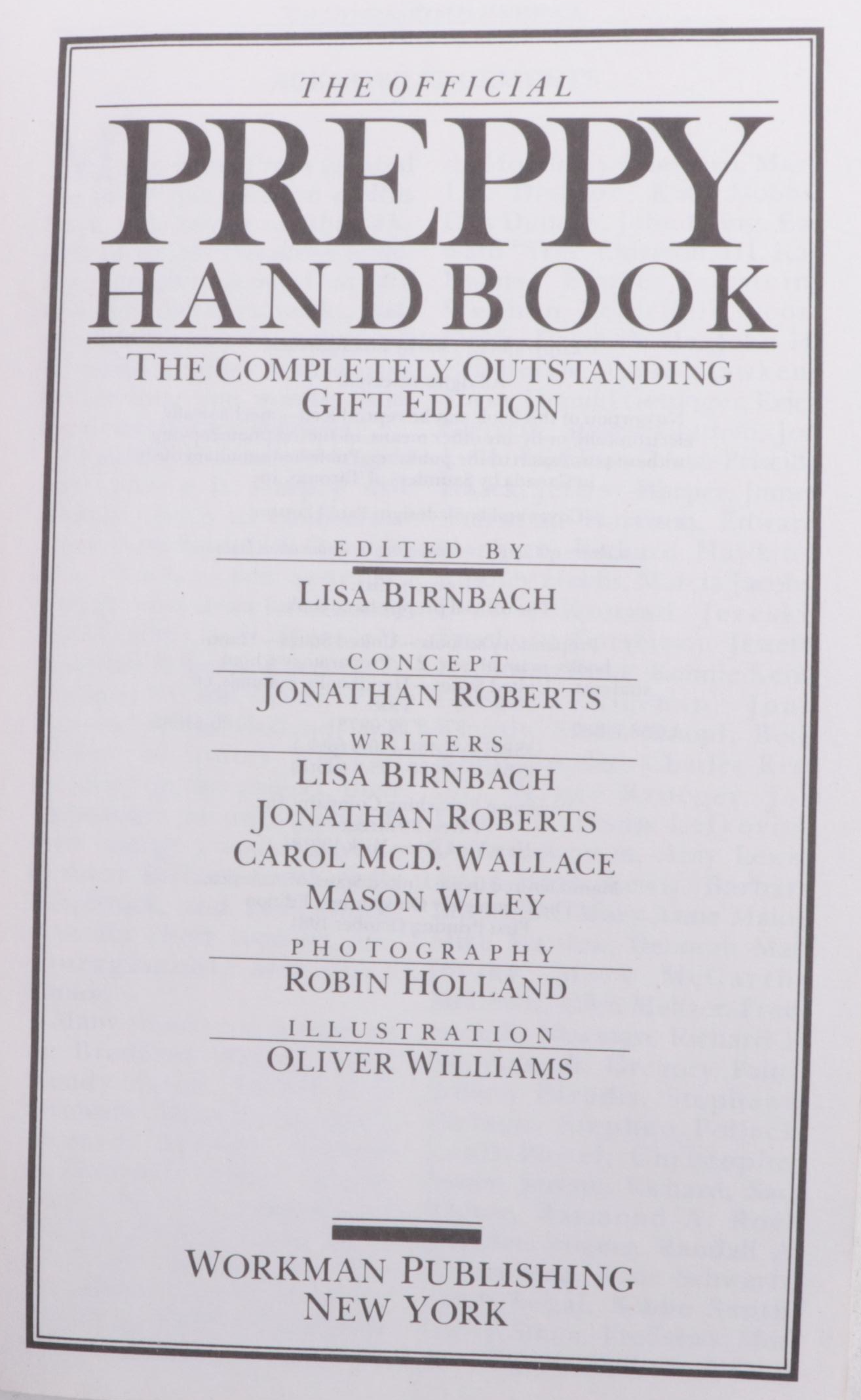 Gift Edition "The Official Preppy Handbook" Edited by Lisa Birnbach, 1981
