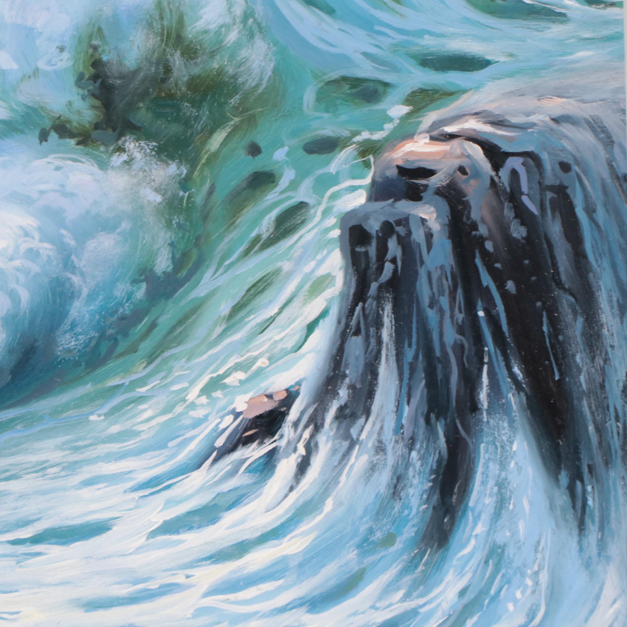 Acrylic Painting of a Seascape, 21st Century