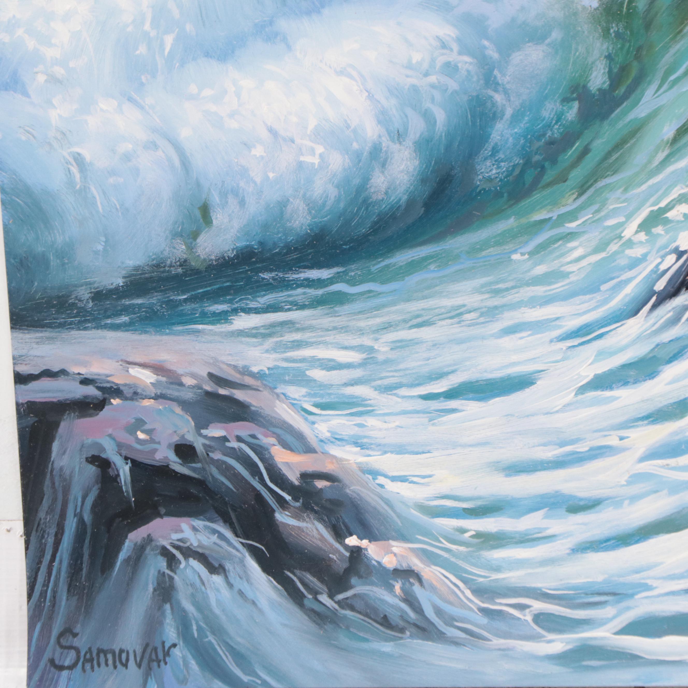 Acrylic Painting of a Seascape, 21st Century