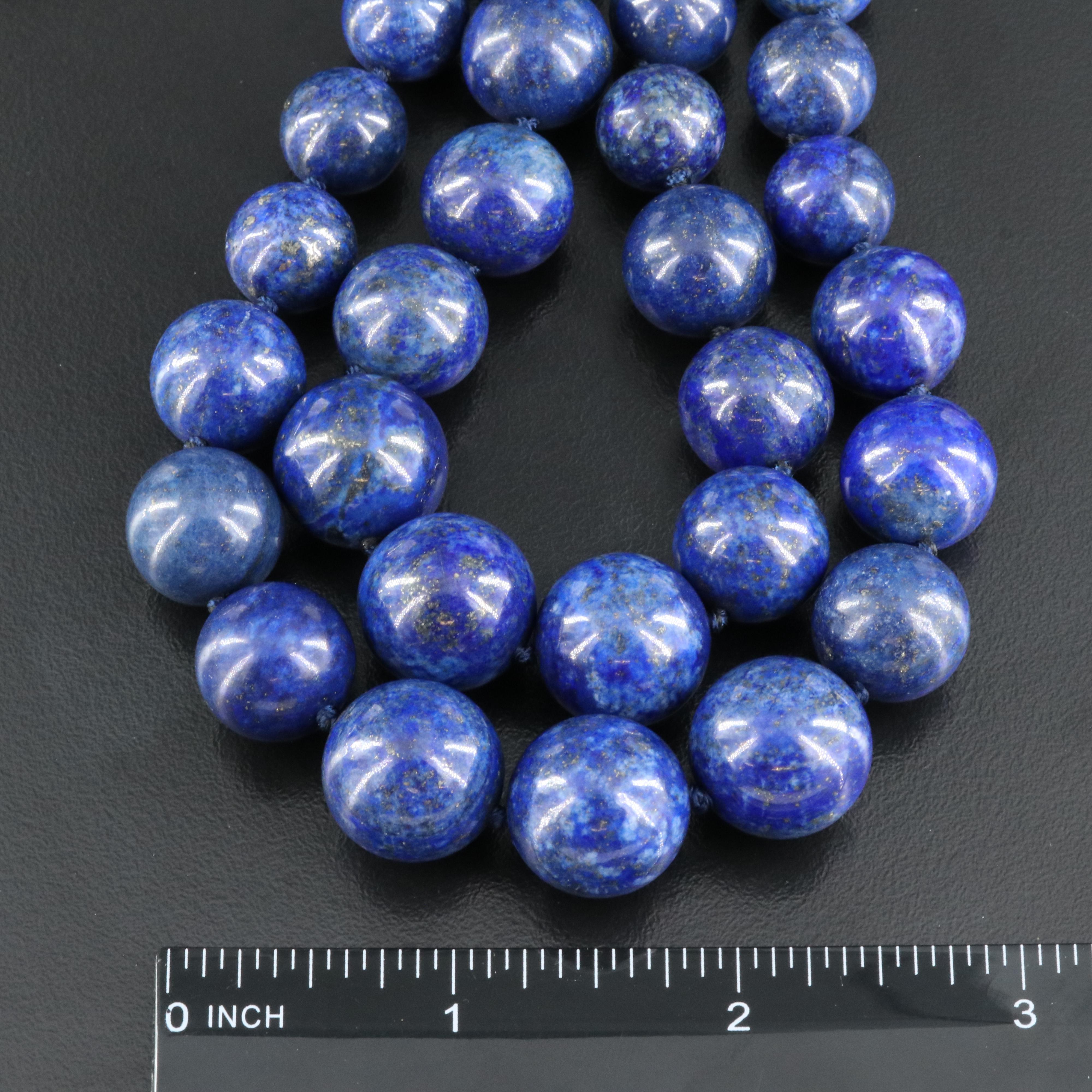 Lapis Lazuli Graduated Necklace with 14K Clasp