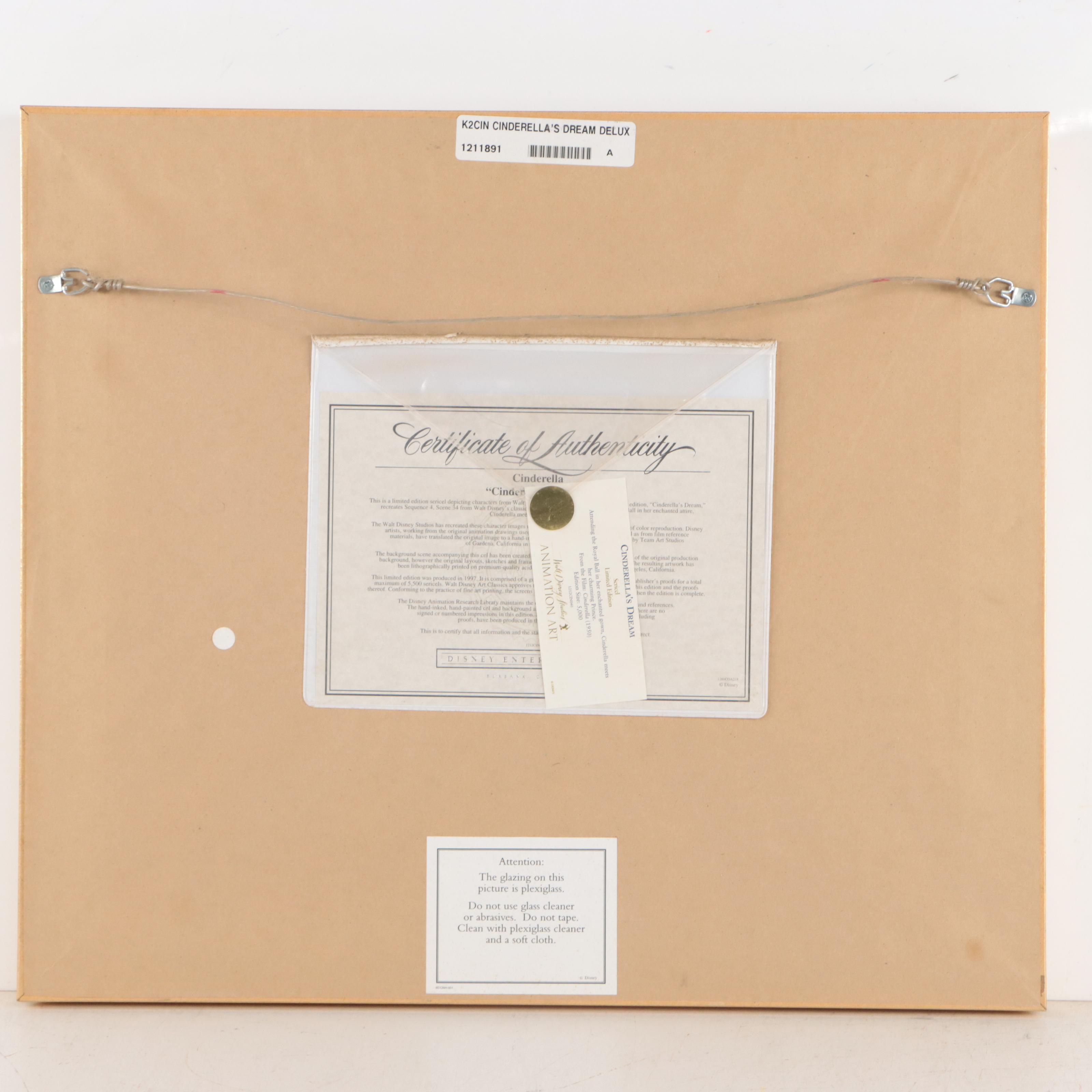 Disney Sericel Signed by Character Voice Artist "Cinderella's Dream," 1997