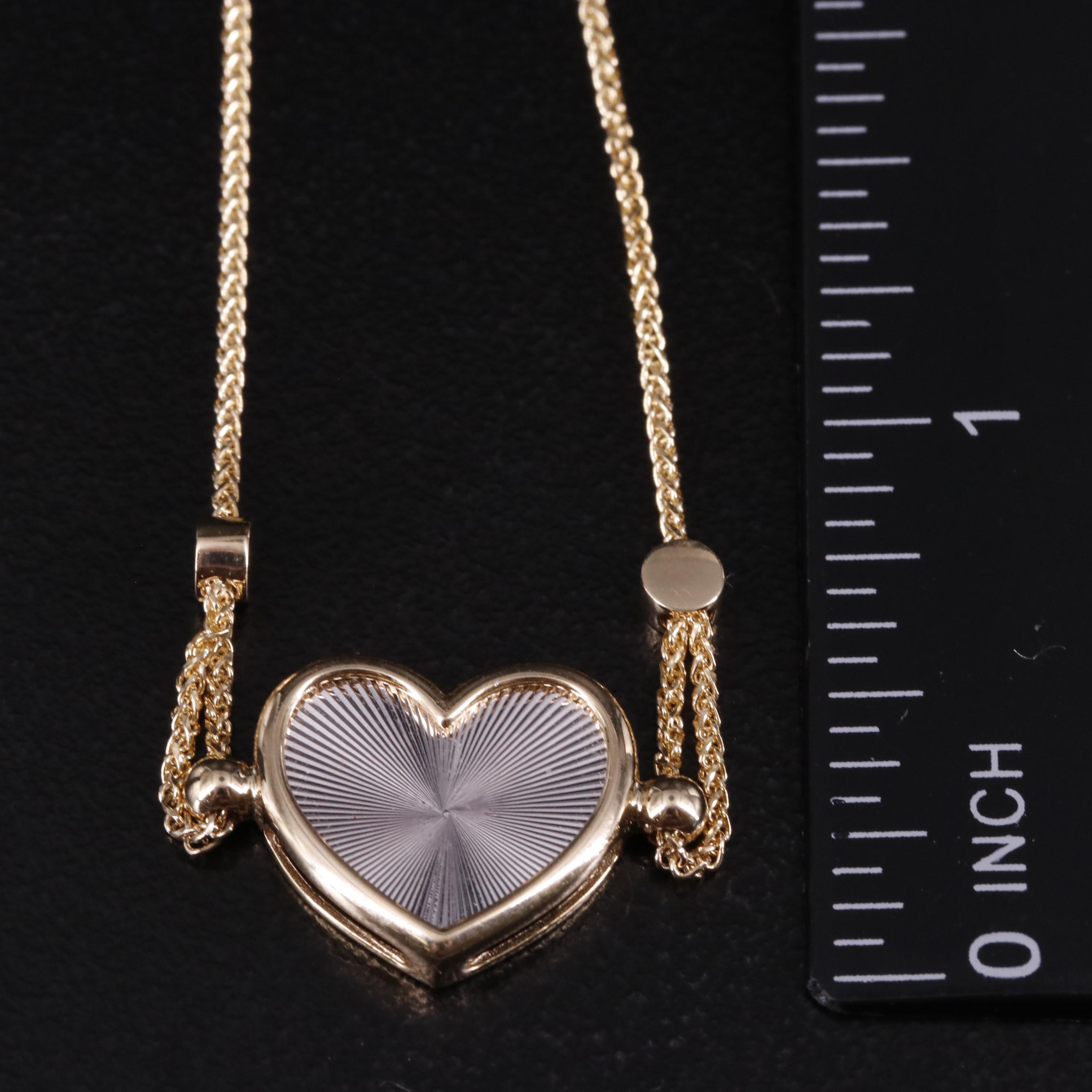 14K Woven Chain Heart Bracelet
