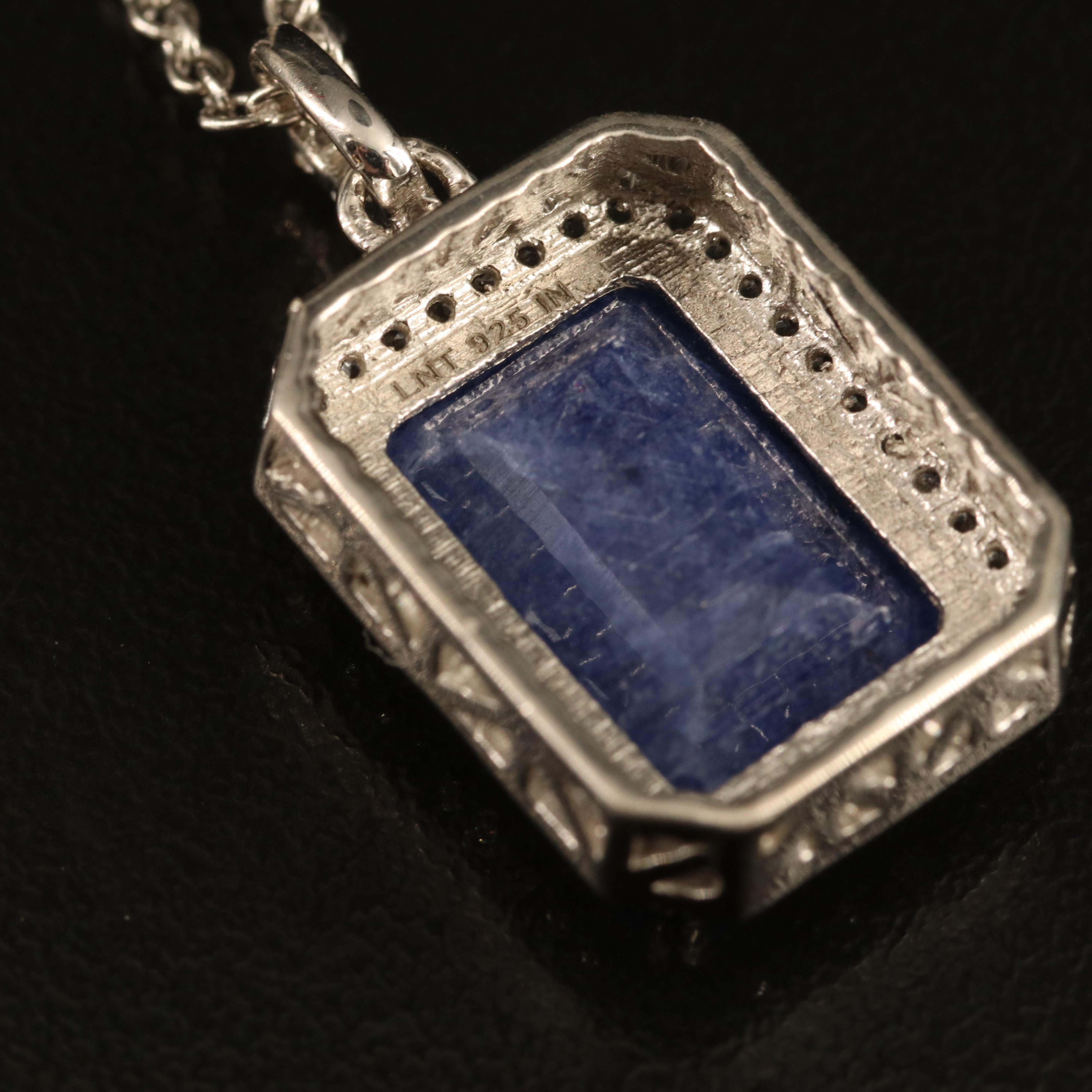 Sterling Beryl and White Topaz Pendant Necklace