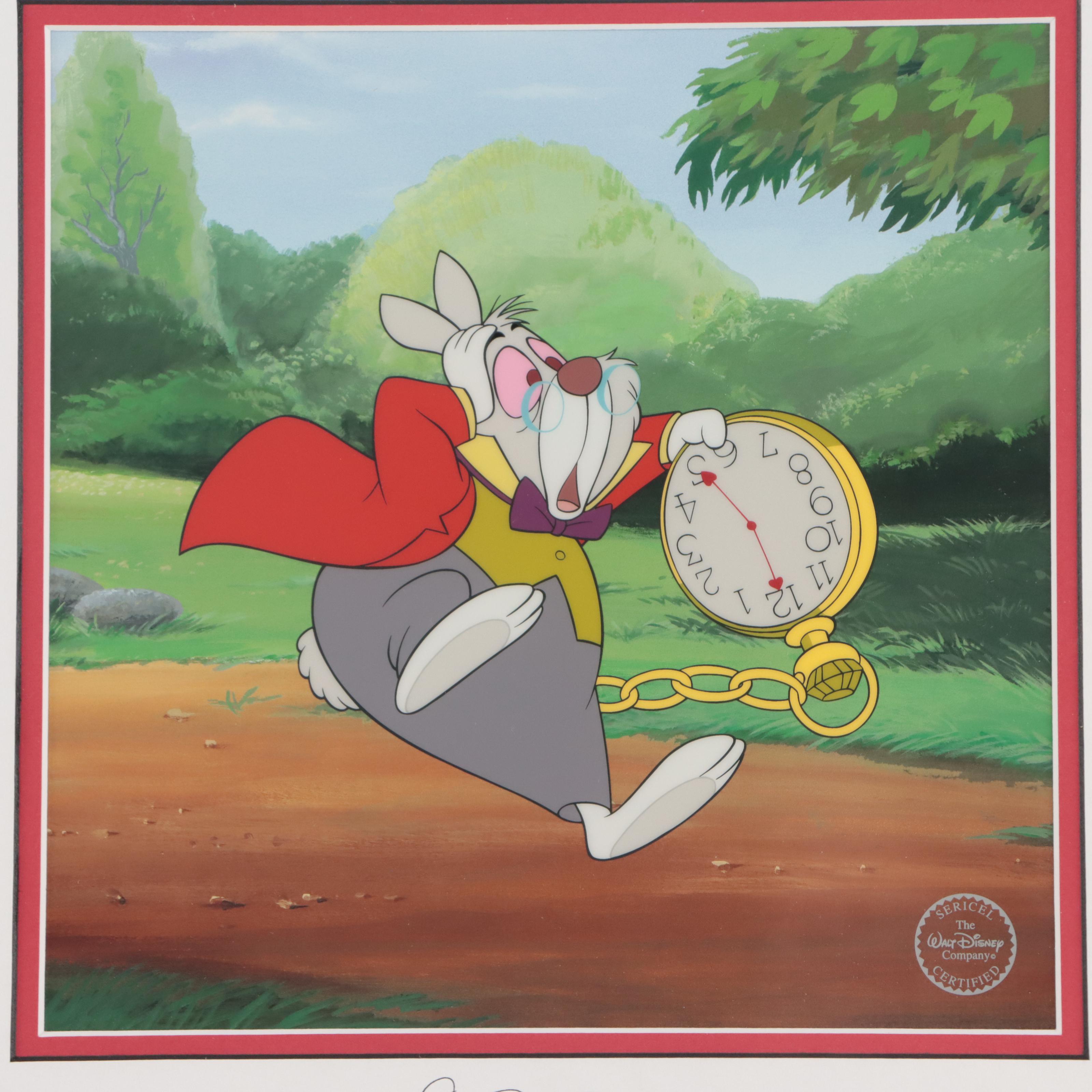 Dave Pacheco Signed Disney Sericel "I'm Late," 1999