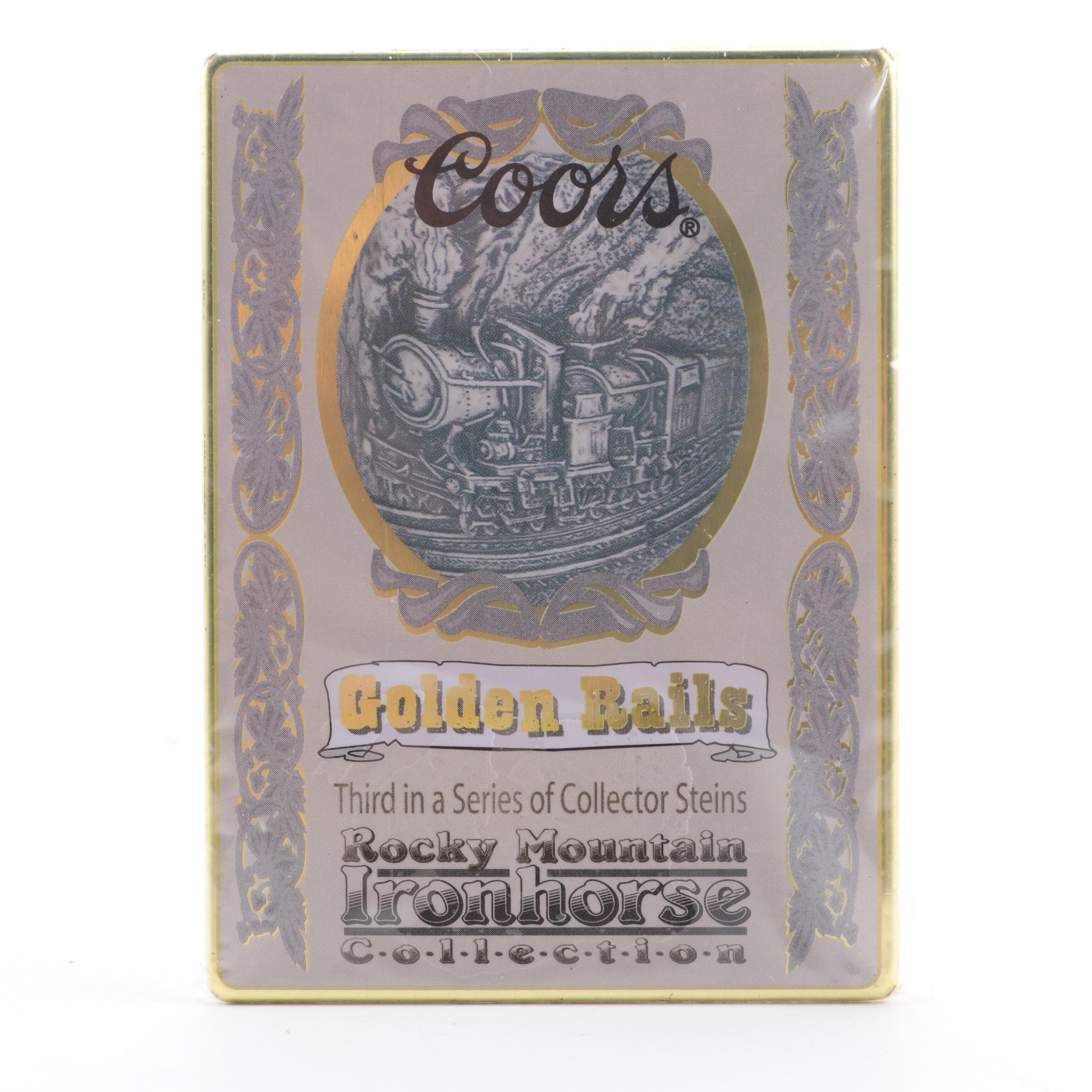 Coors "Golden Rails" and "The Rocky Mountain Legend" Ceramic Beer Steins