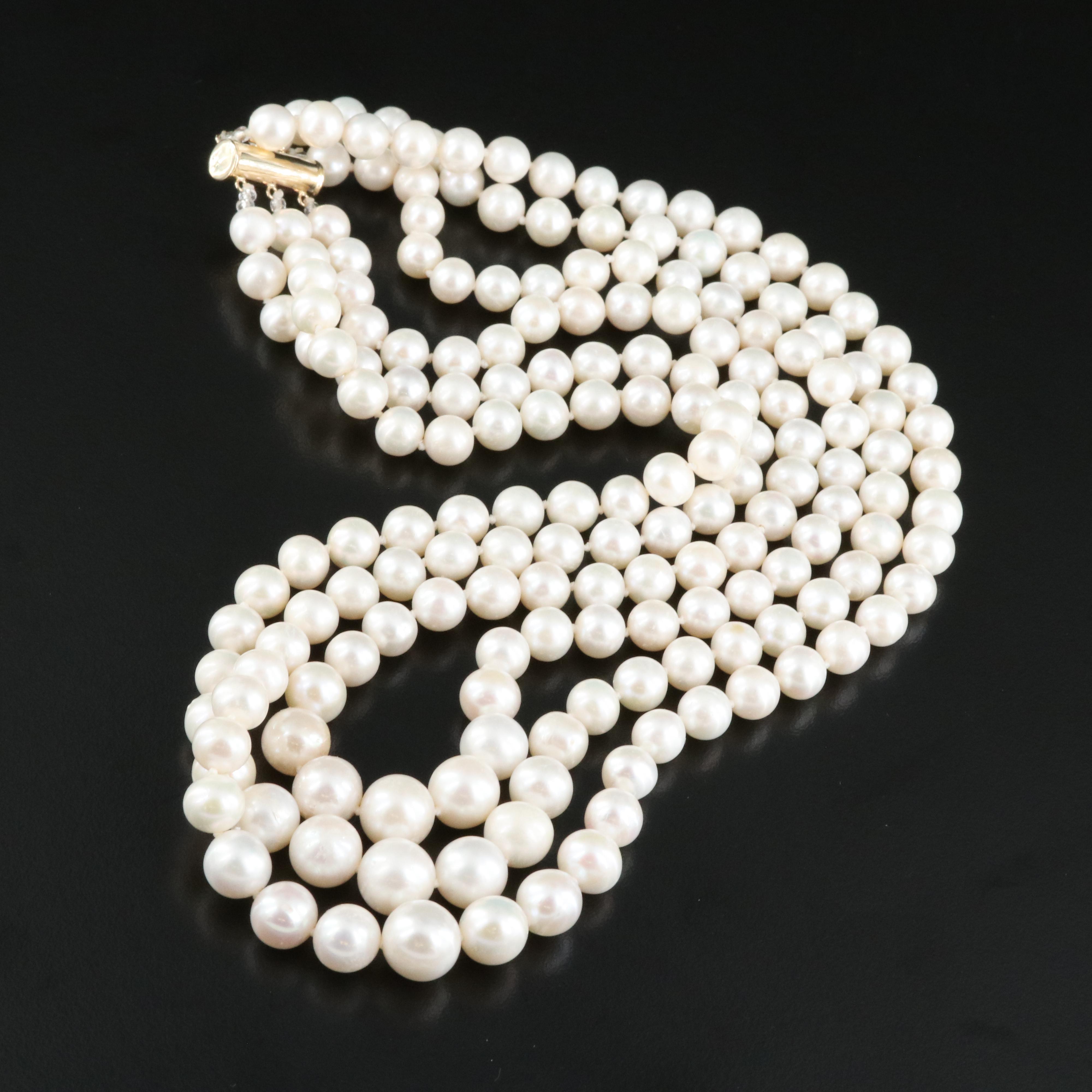 Pearl Necklace with 14K Clasp