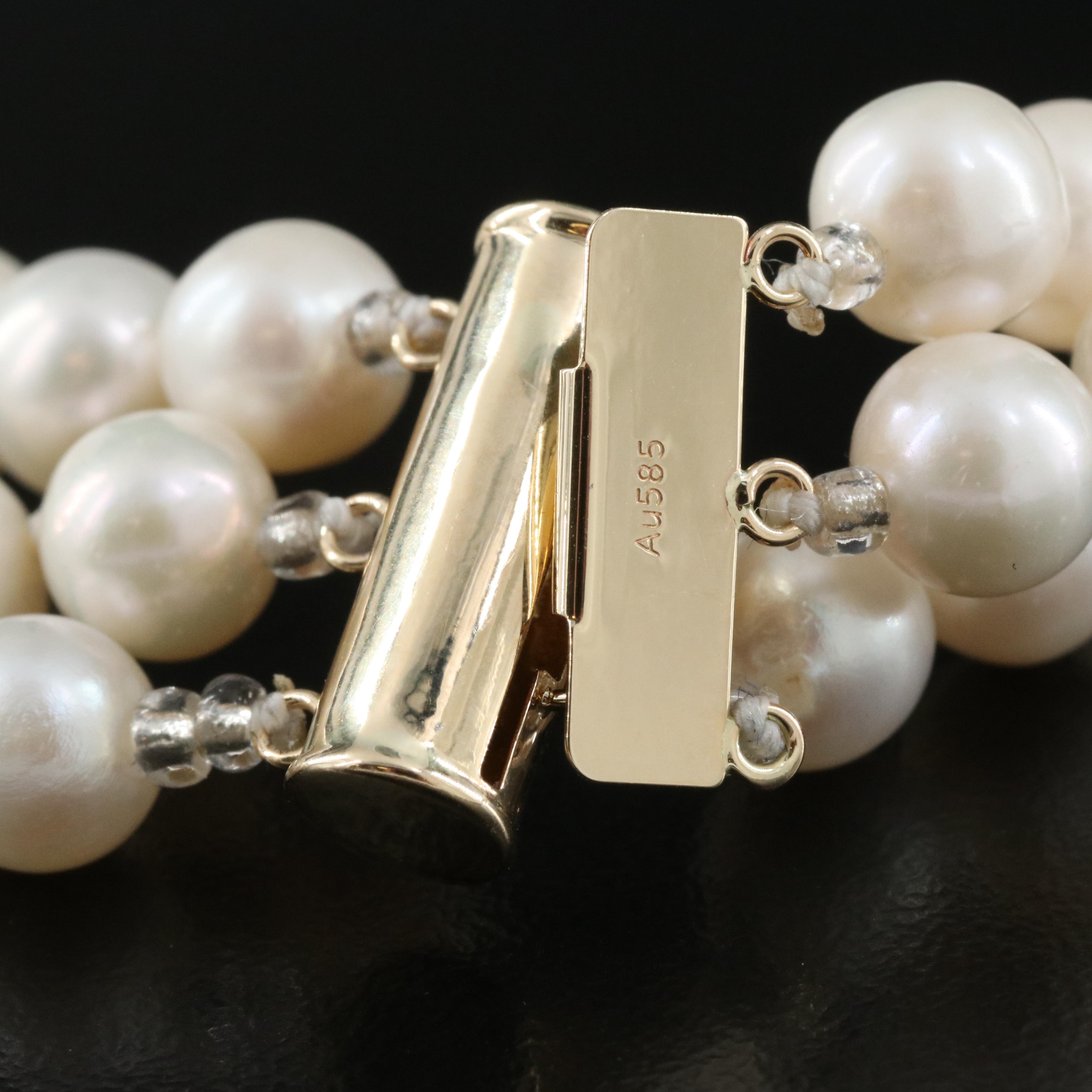 Pearl Necklace with 14K Clasp