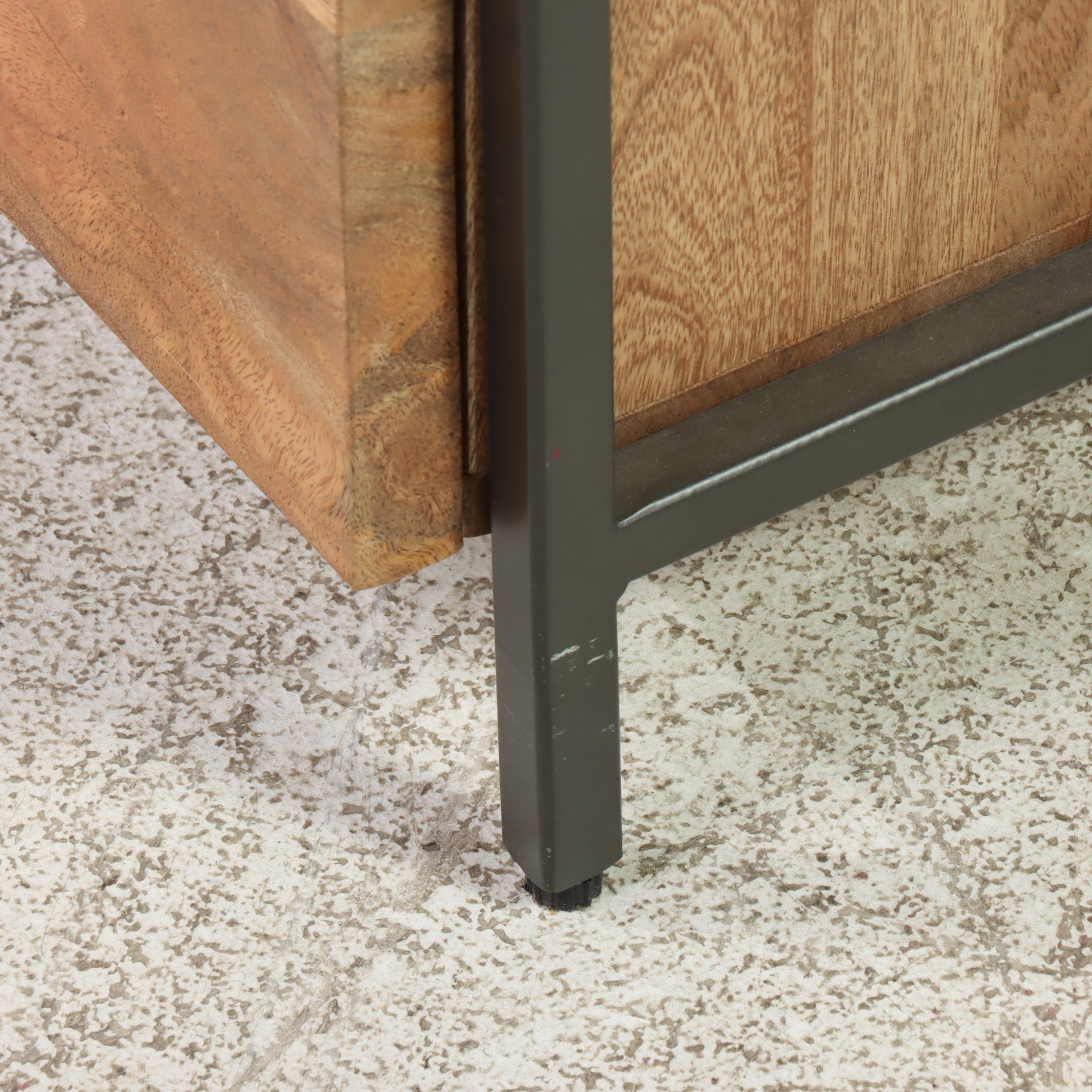 West Elm Industrial Mango Wood and Steel Modular Media Console