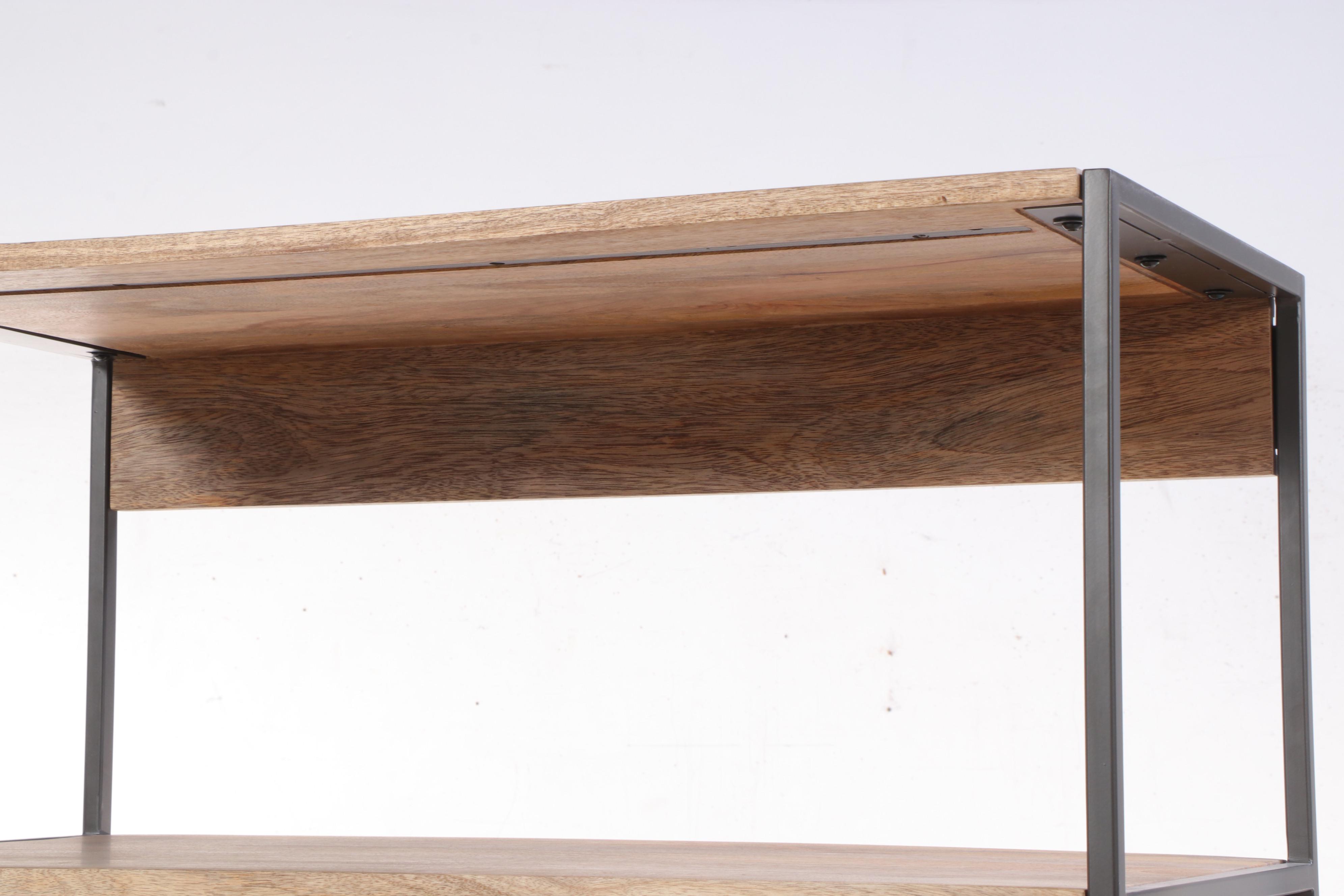 West Elm Industrial Mango Wood and Steel Modular Bookshelf