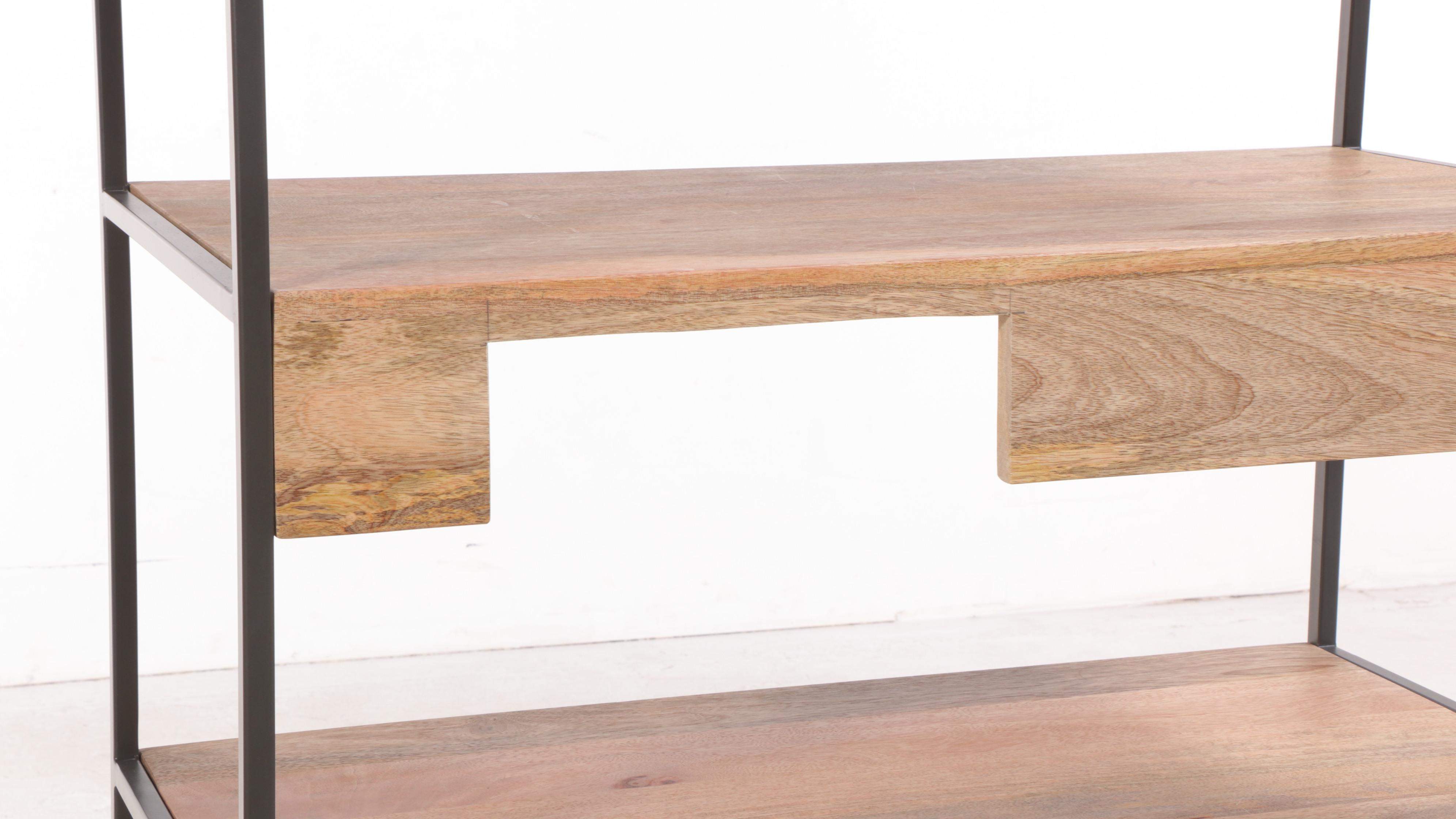 West Elm Industrial Mango Wood and Steel Modular Bookshelf