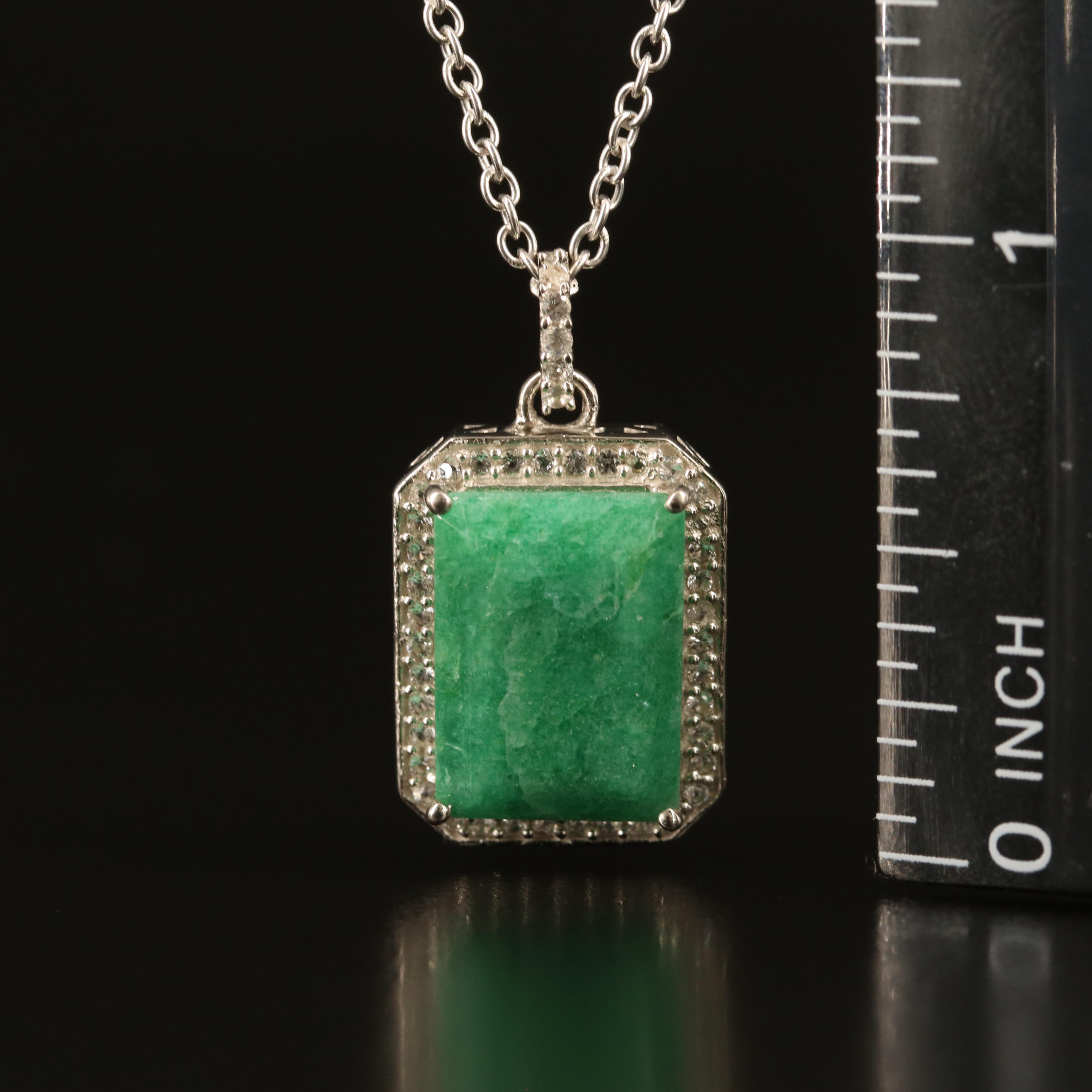 Sterling Beryl and Topaz Pendant Necklace