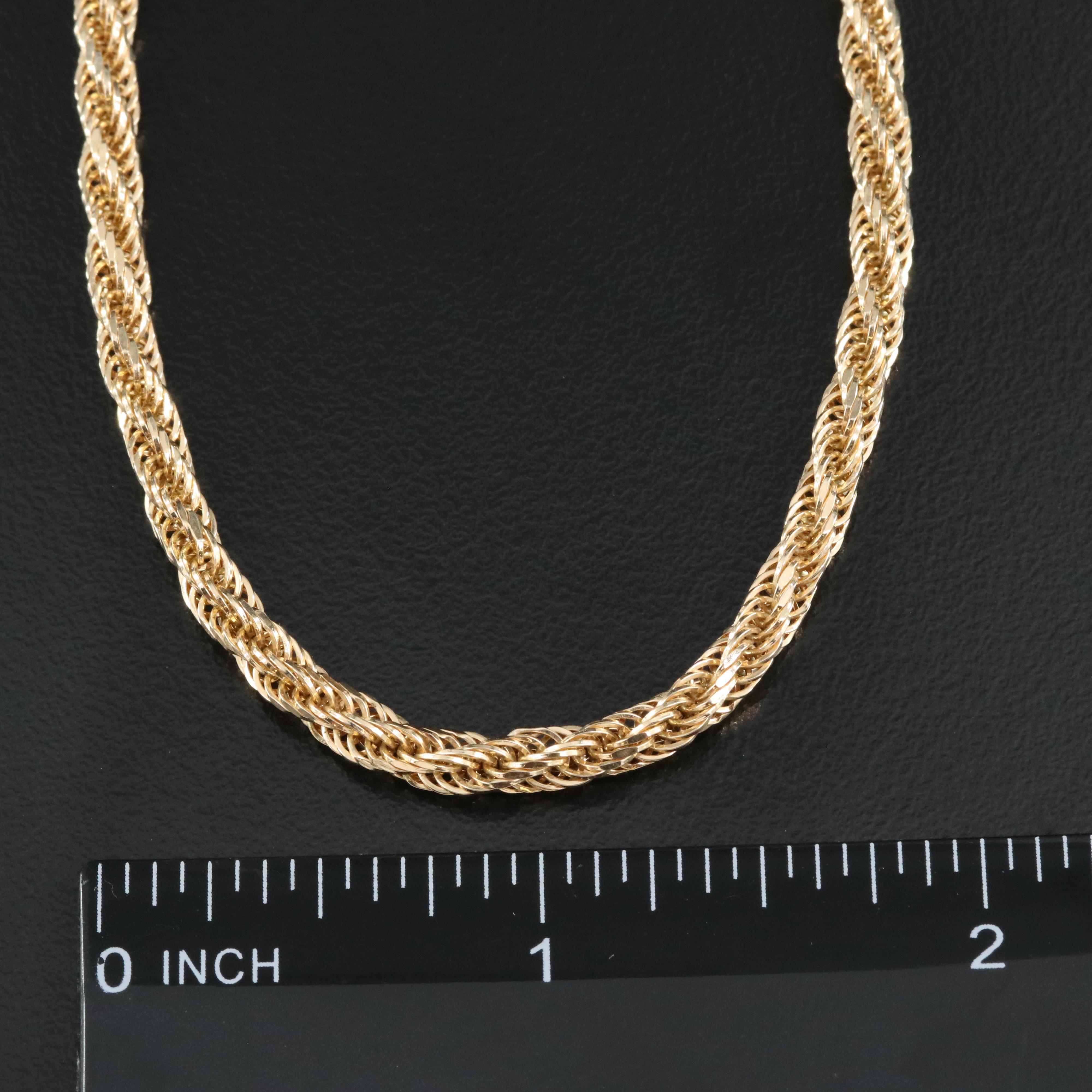 14K Braided Rope Necklace