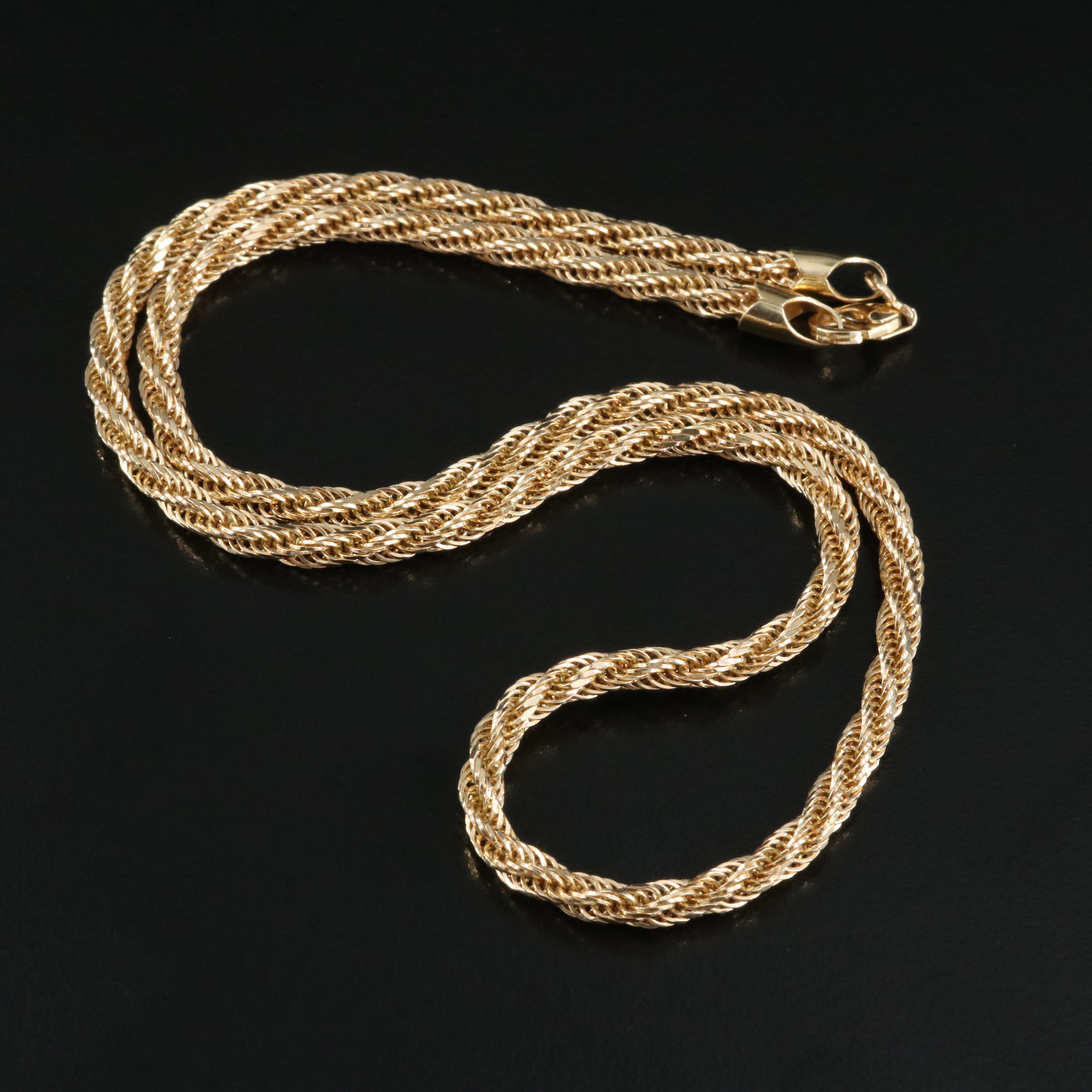 14K Braided Rope Necklace