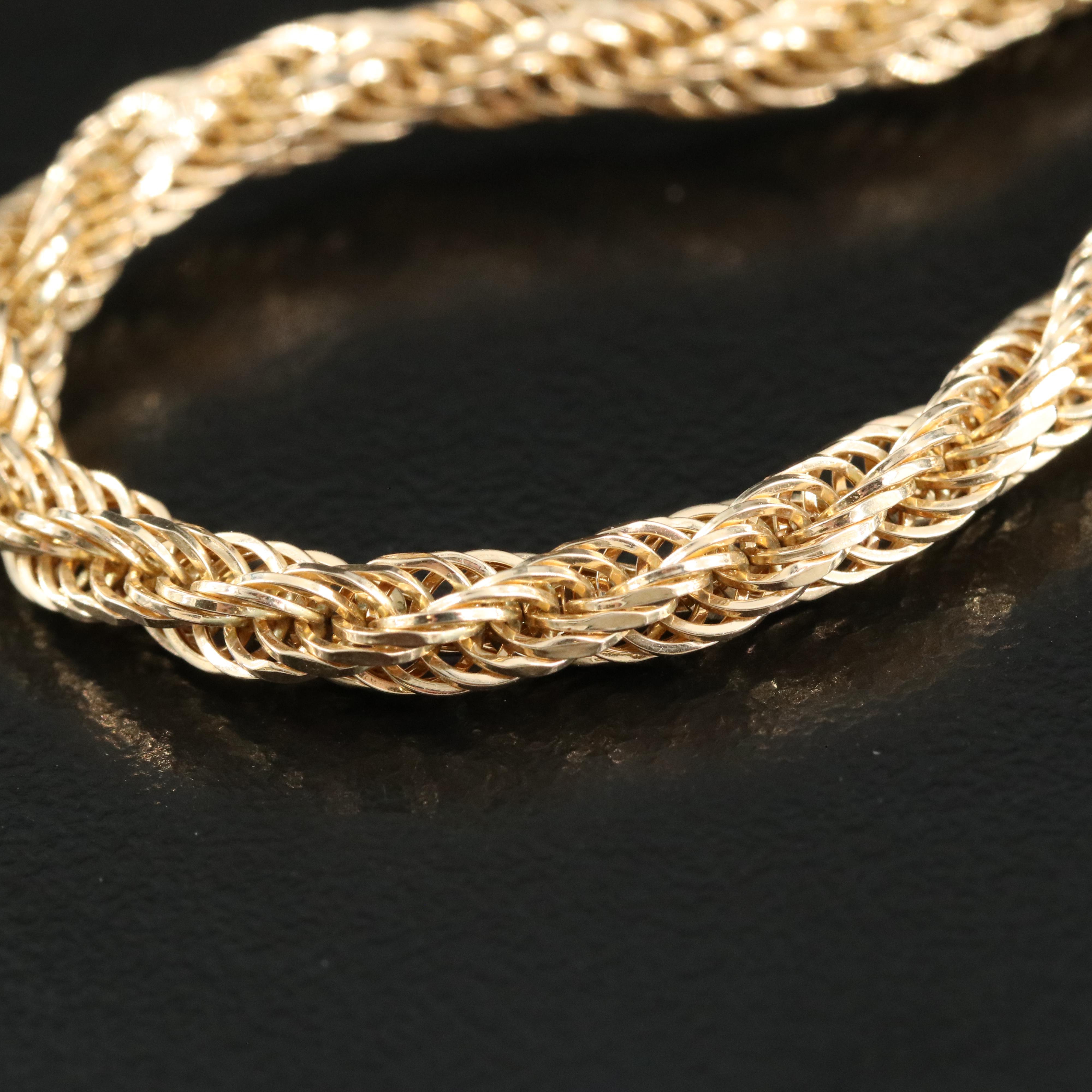 14K Braided Rope Necklace