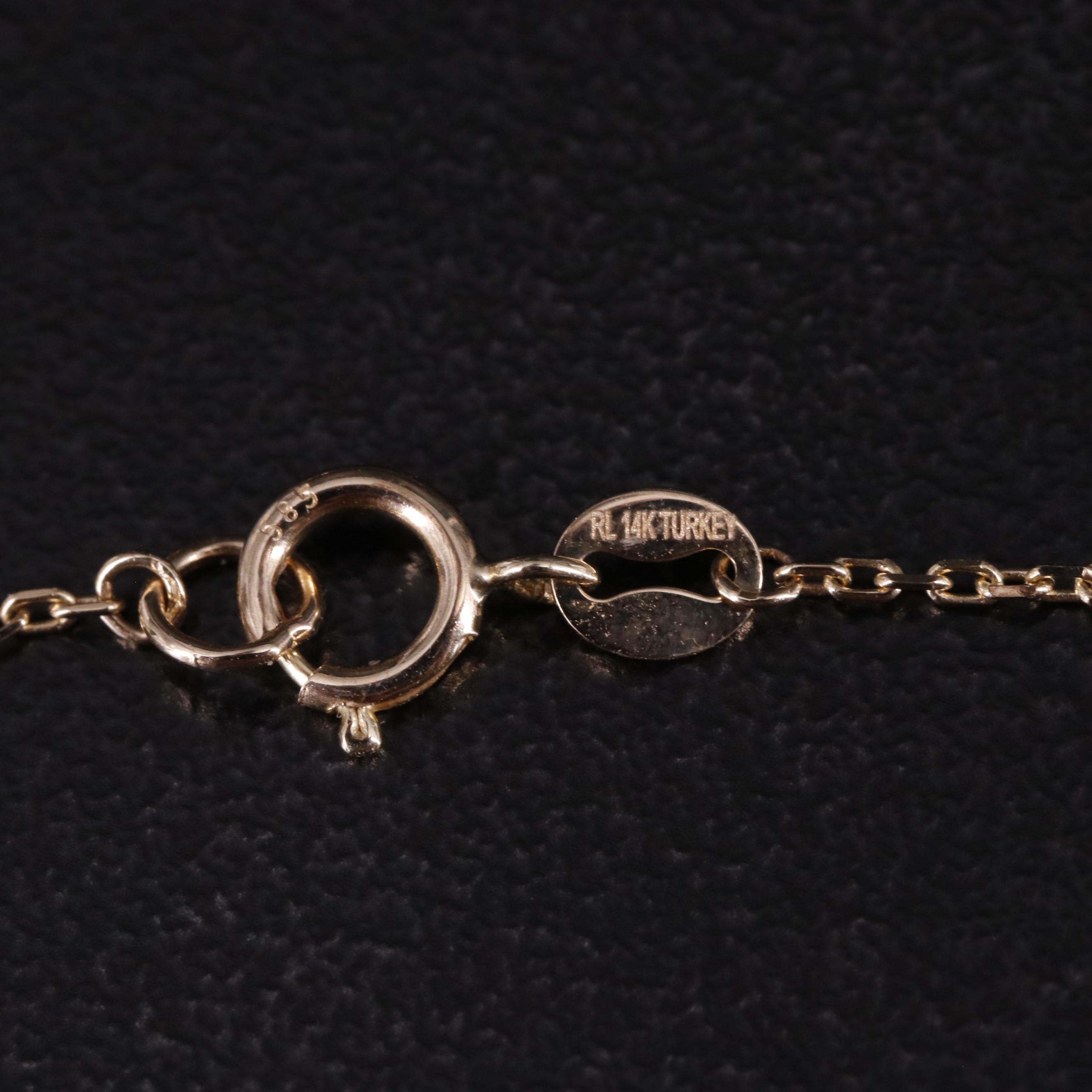 14K Cable Chain Heart Necklace