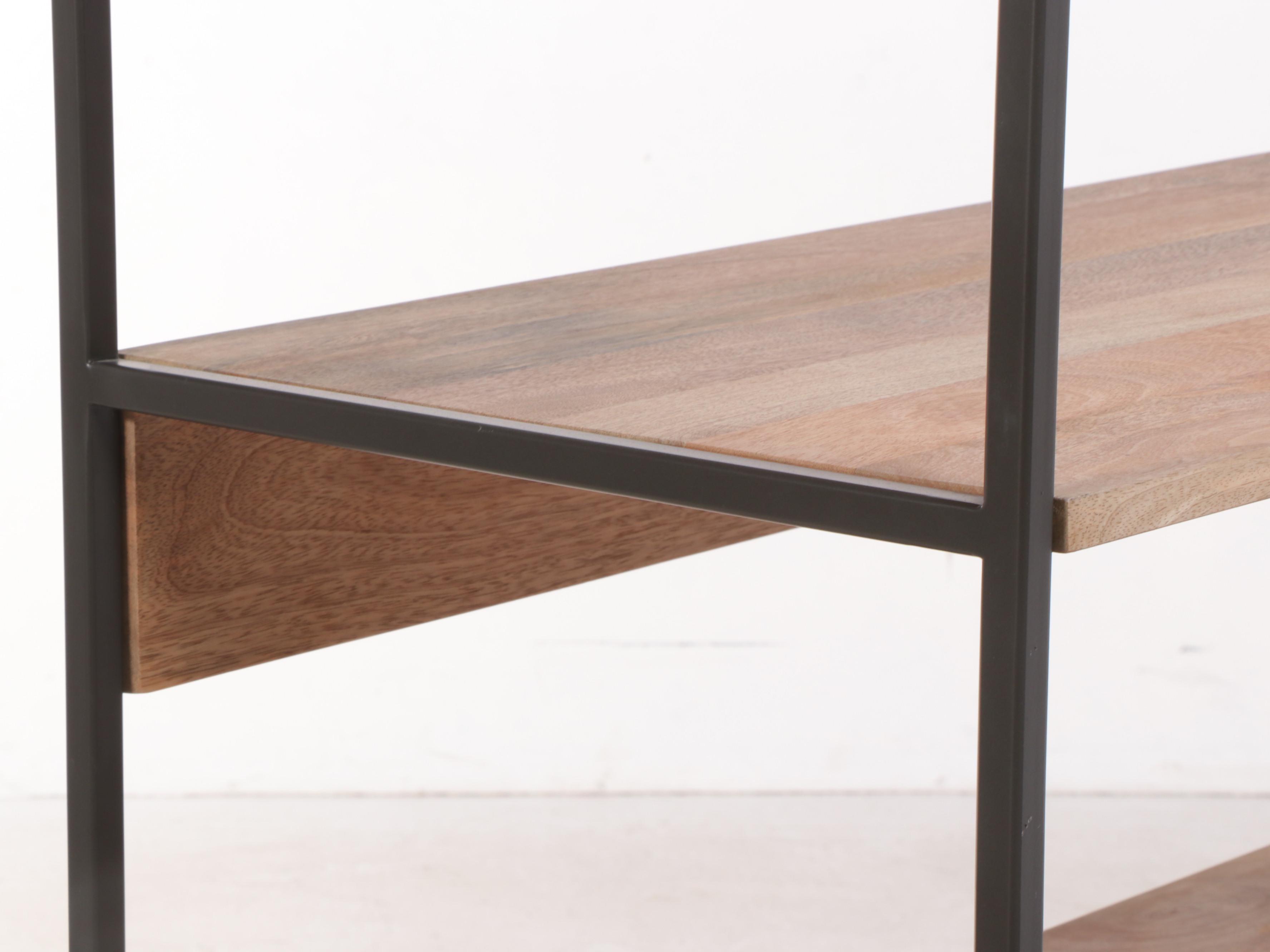 West Elm Industrial Mango Wood and Steel Modular Bookshelf