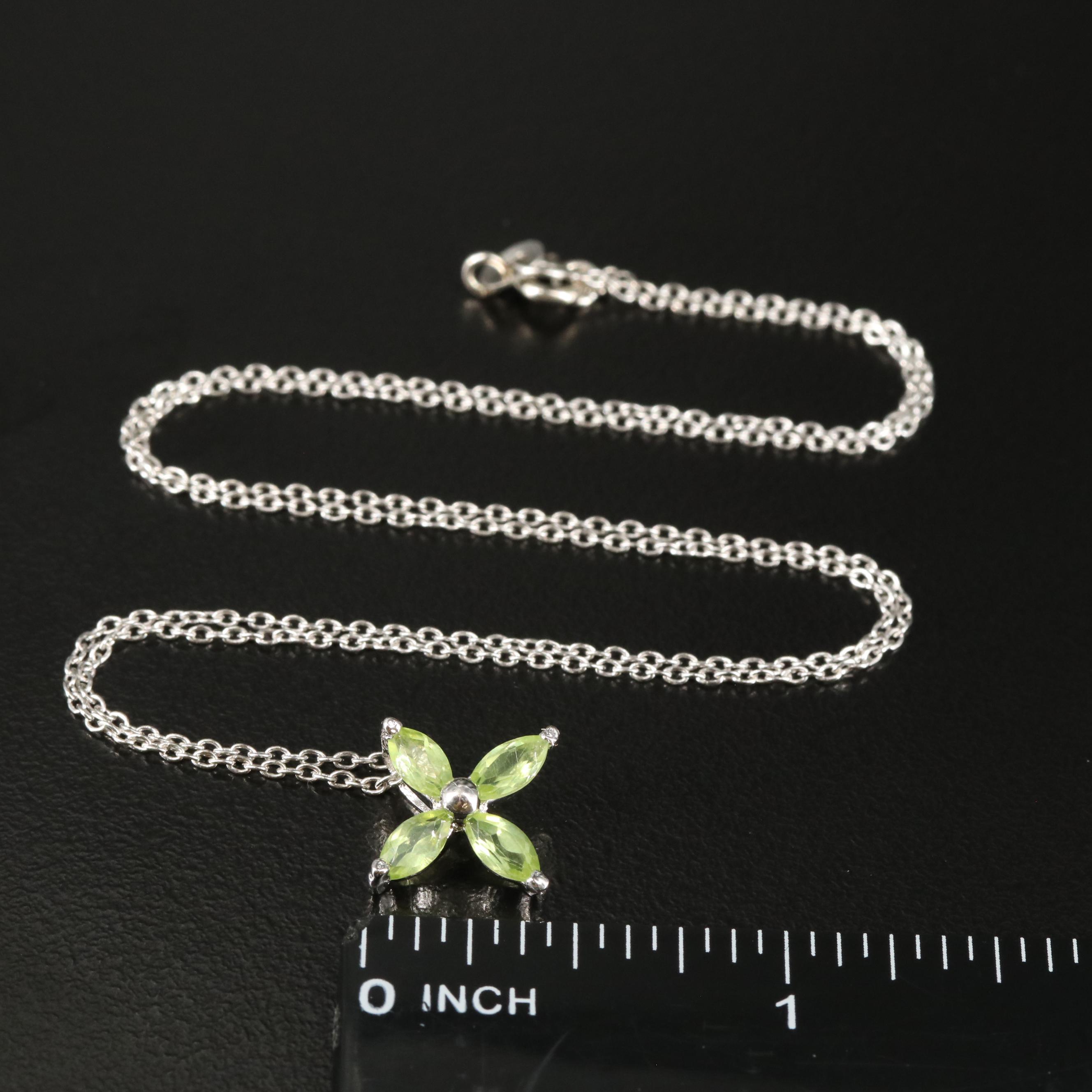 Sterling Peridot Pendant Necklace