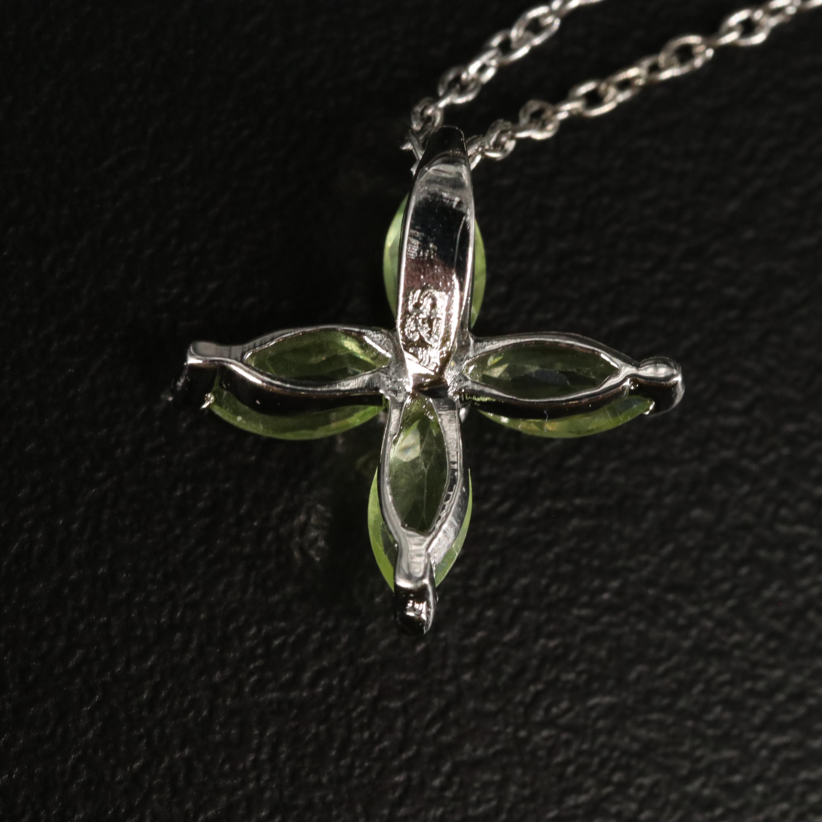 Sterling Peridot Pendant Necklace