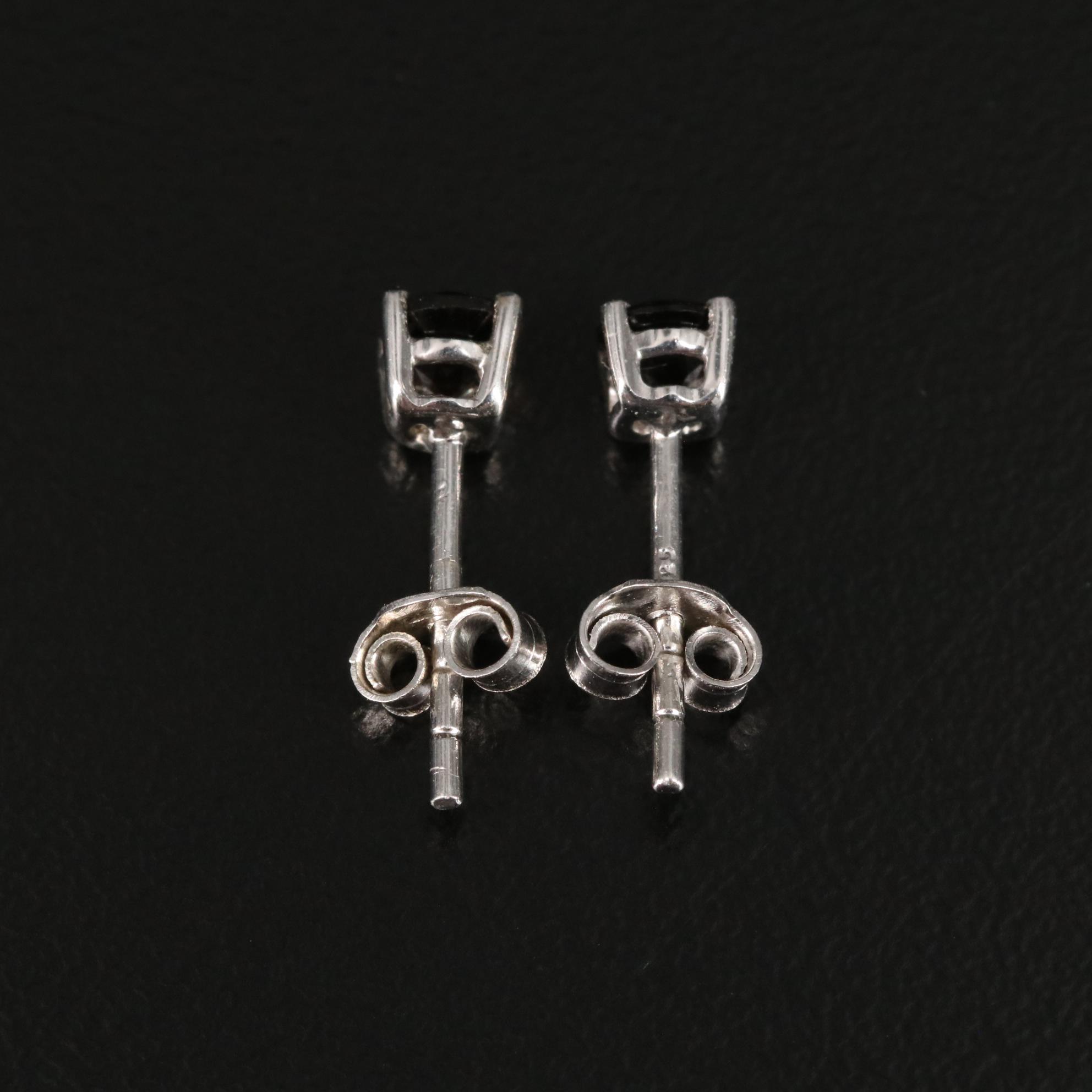 Sterling Smoky Quartz Stud Earrings