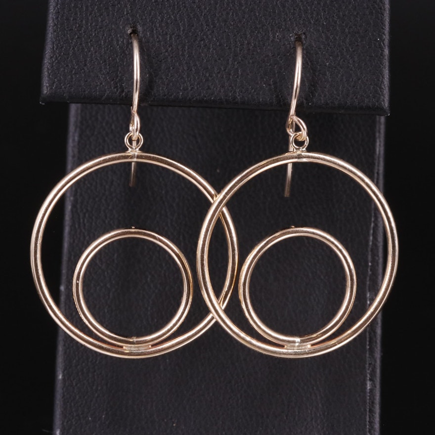 10K Circular Drop Earrings