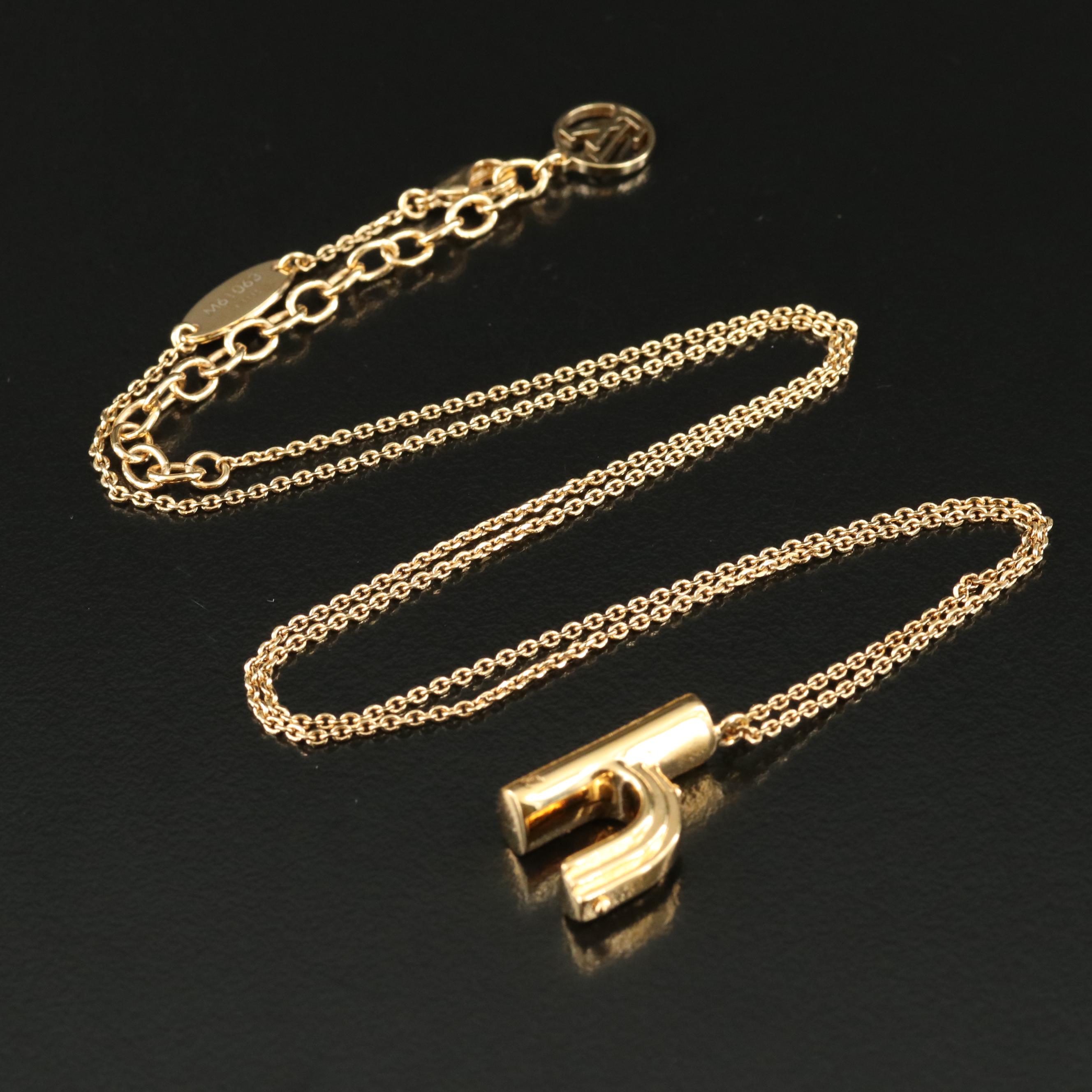 Louis Vuitton "LV and Me" "H" Initial Necklace