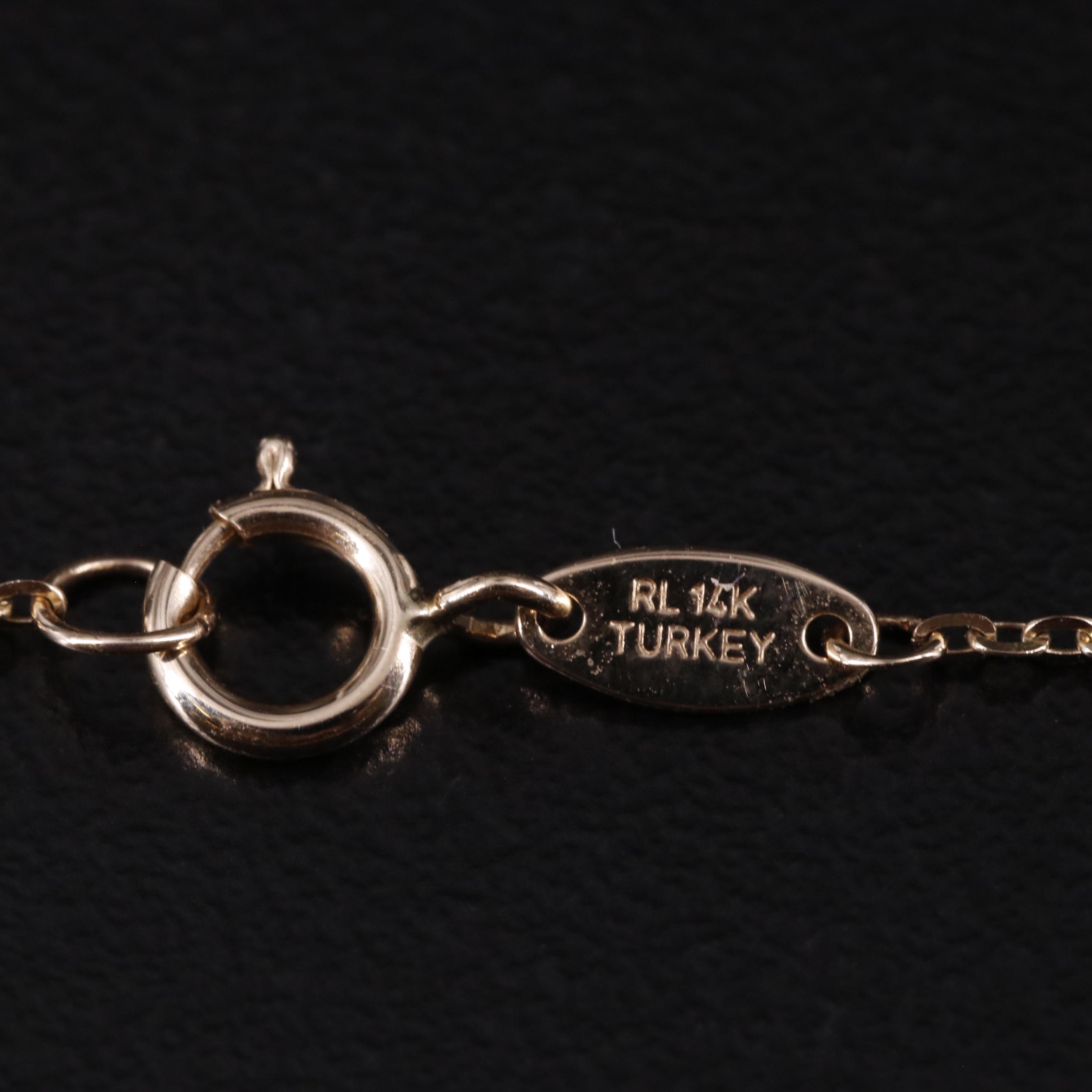 14K Bead and Cable Chain Necklace