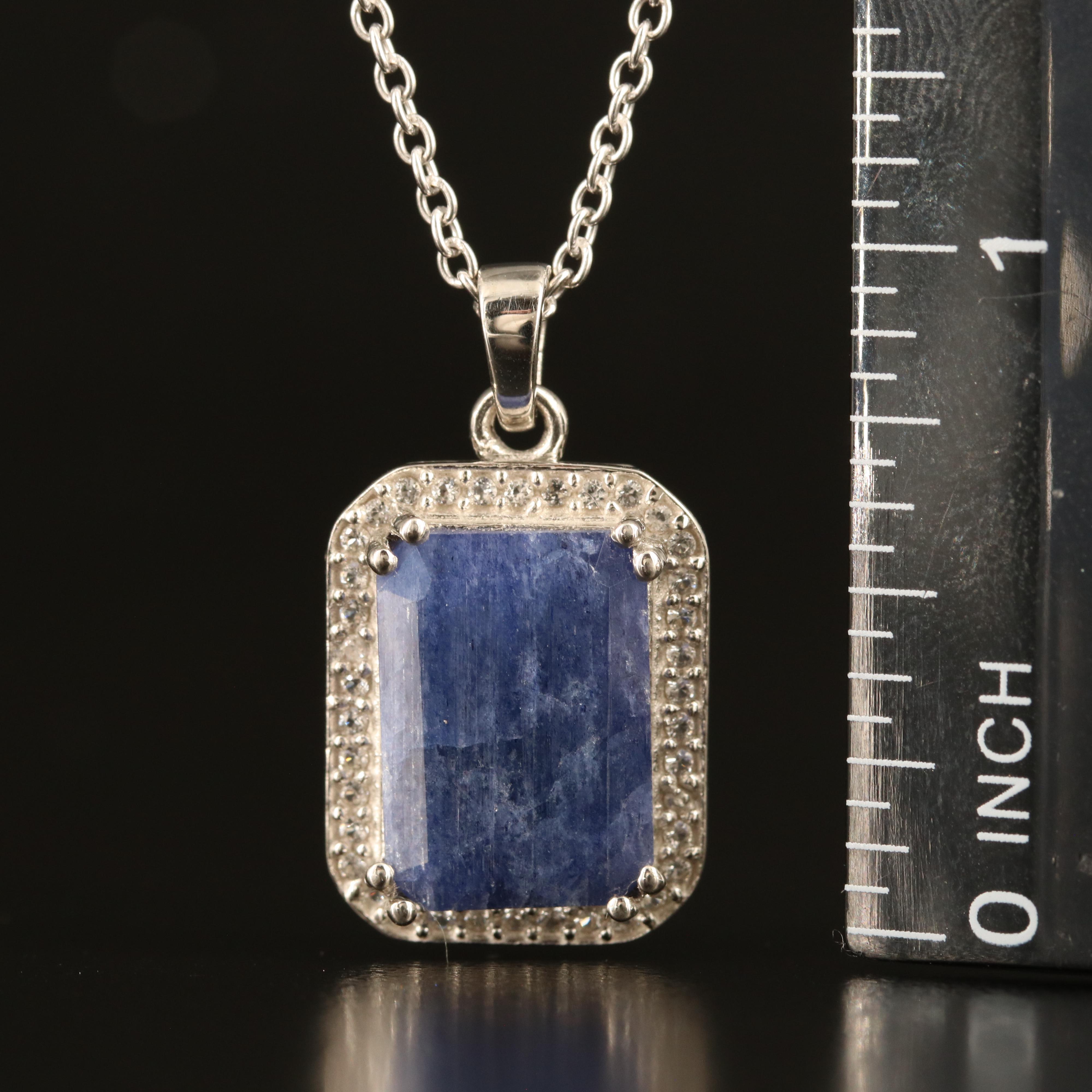 Sterling Beryl and Topaz Pendant Necklaces