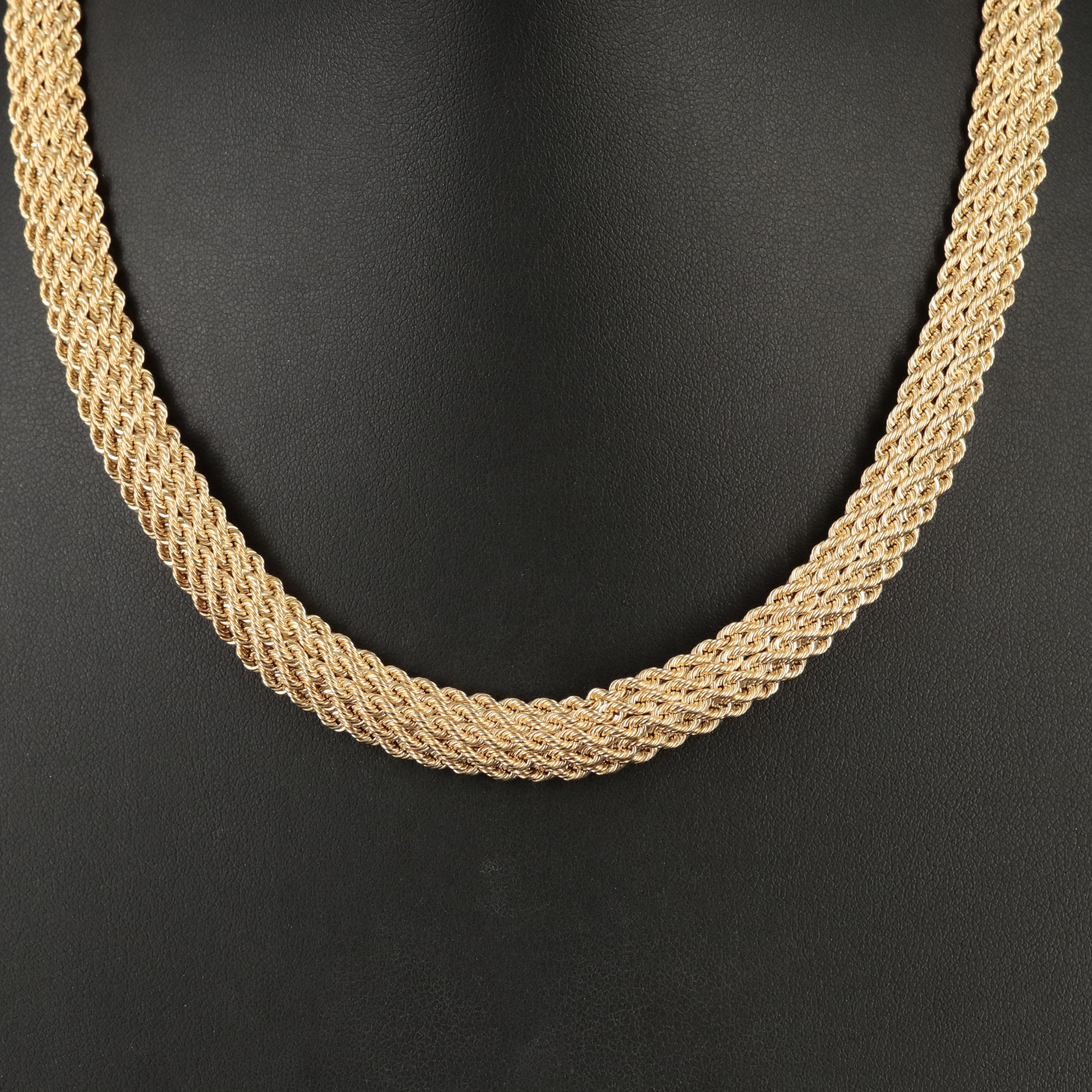 14K Braided Rope Chain Necklace