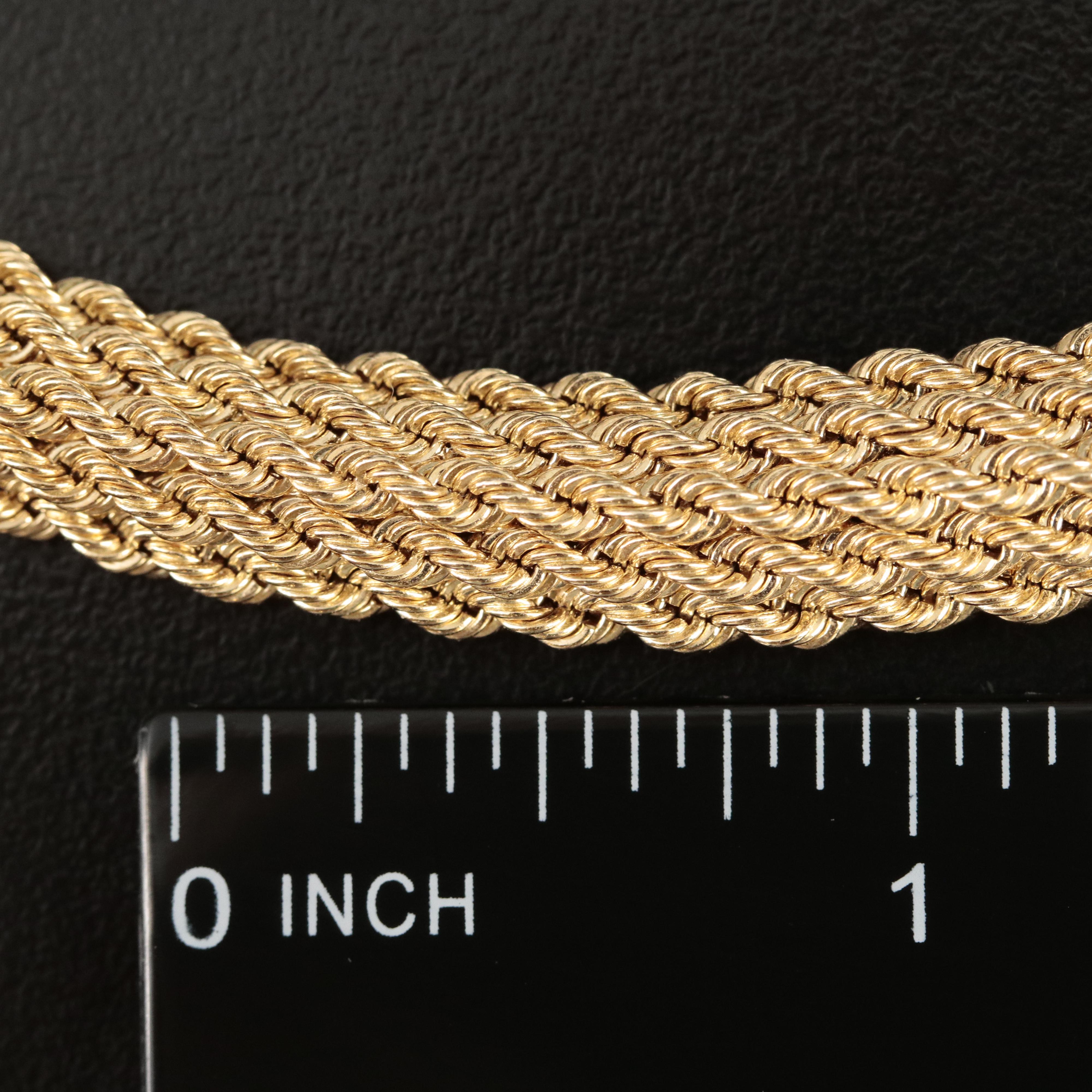 14K Braided Rope Chain Necklace