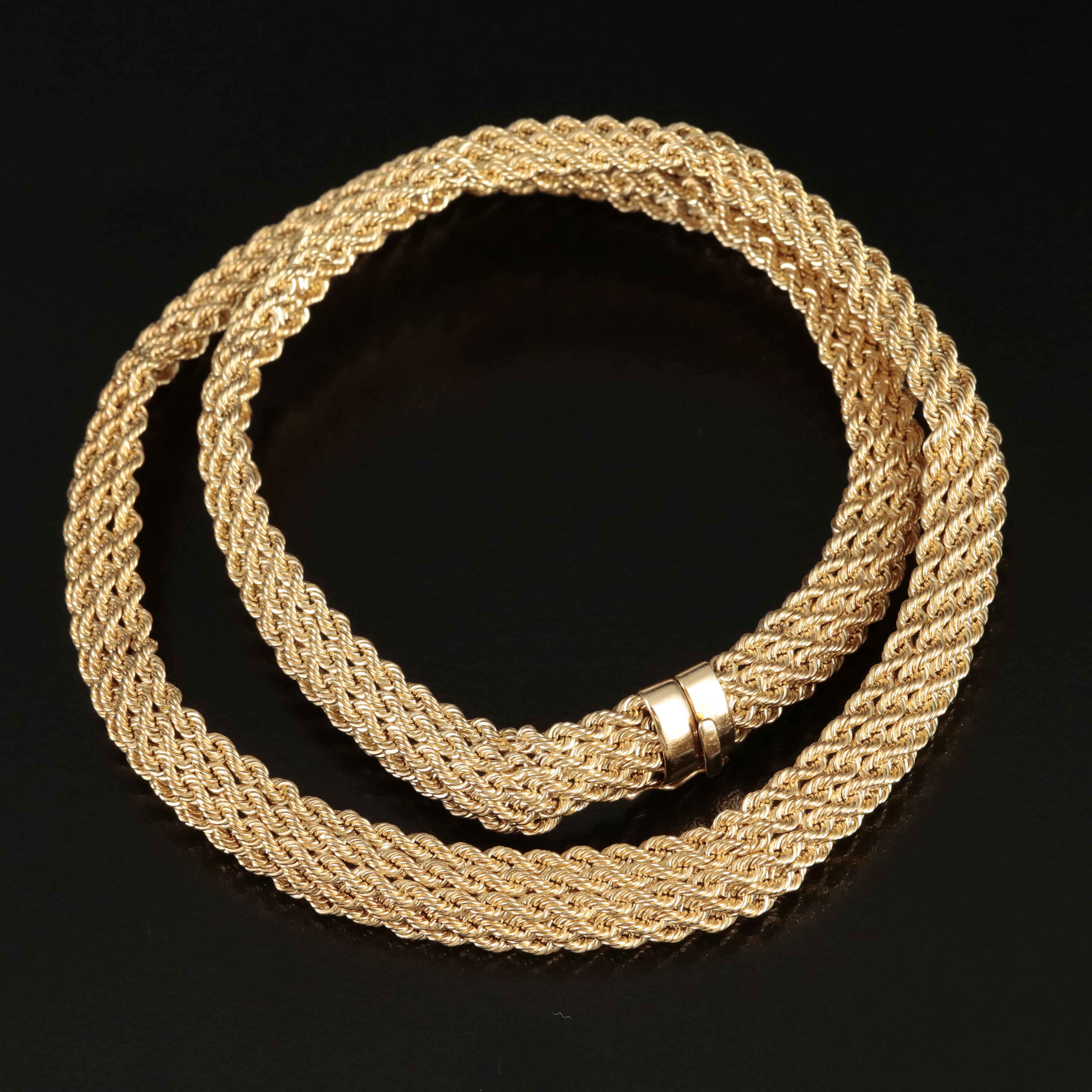 14K Braided Rope Chain Necklace