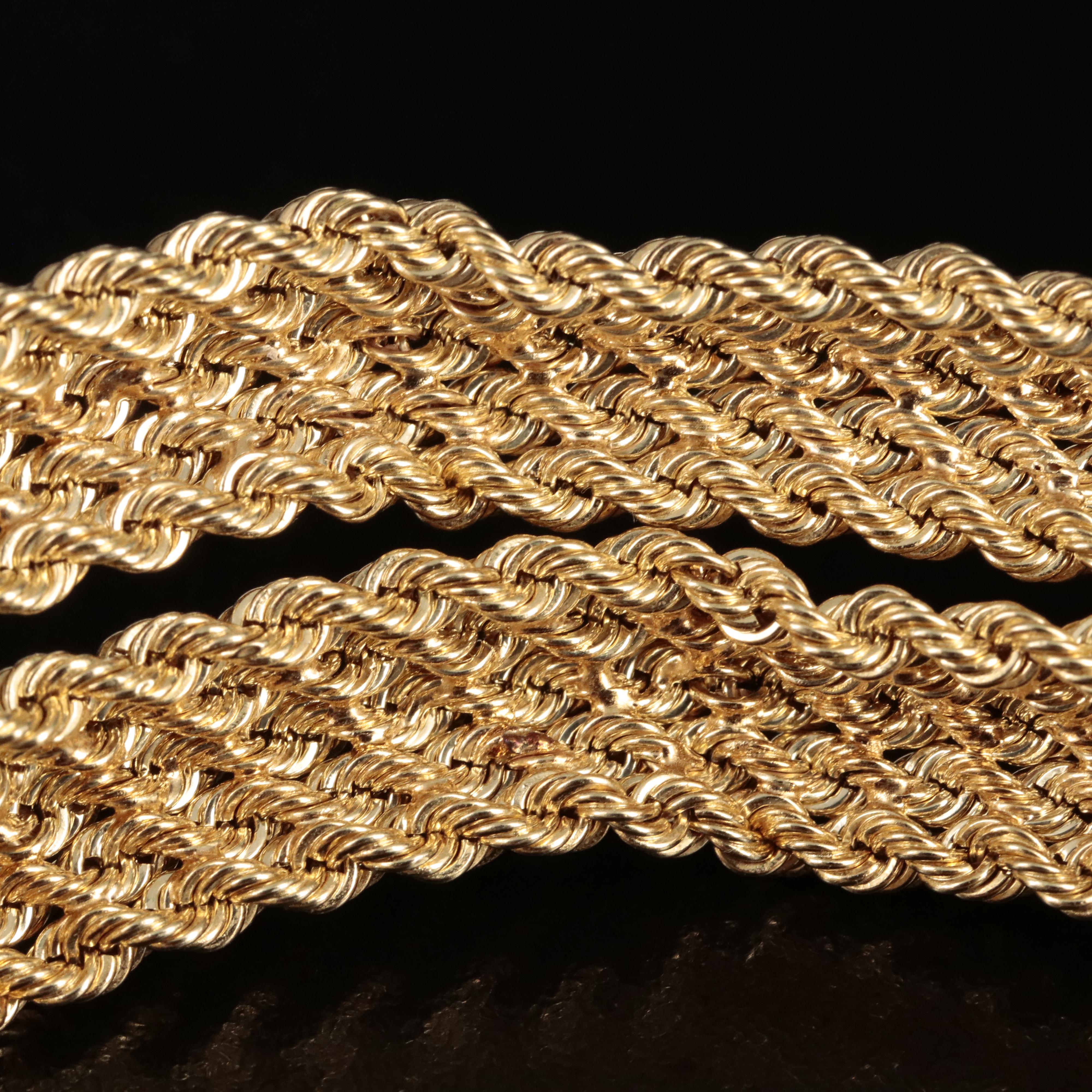 14K Braided Rope Chain Necklace