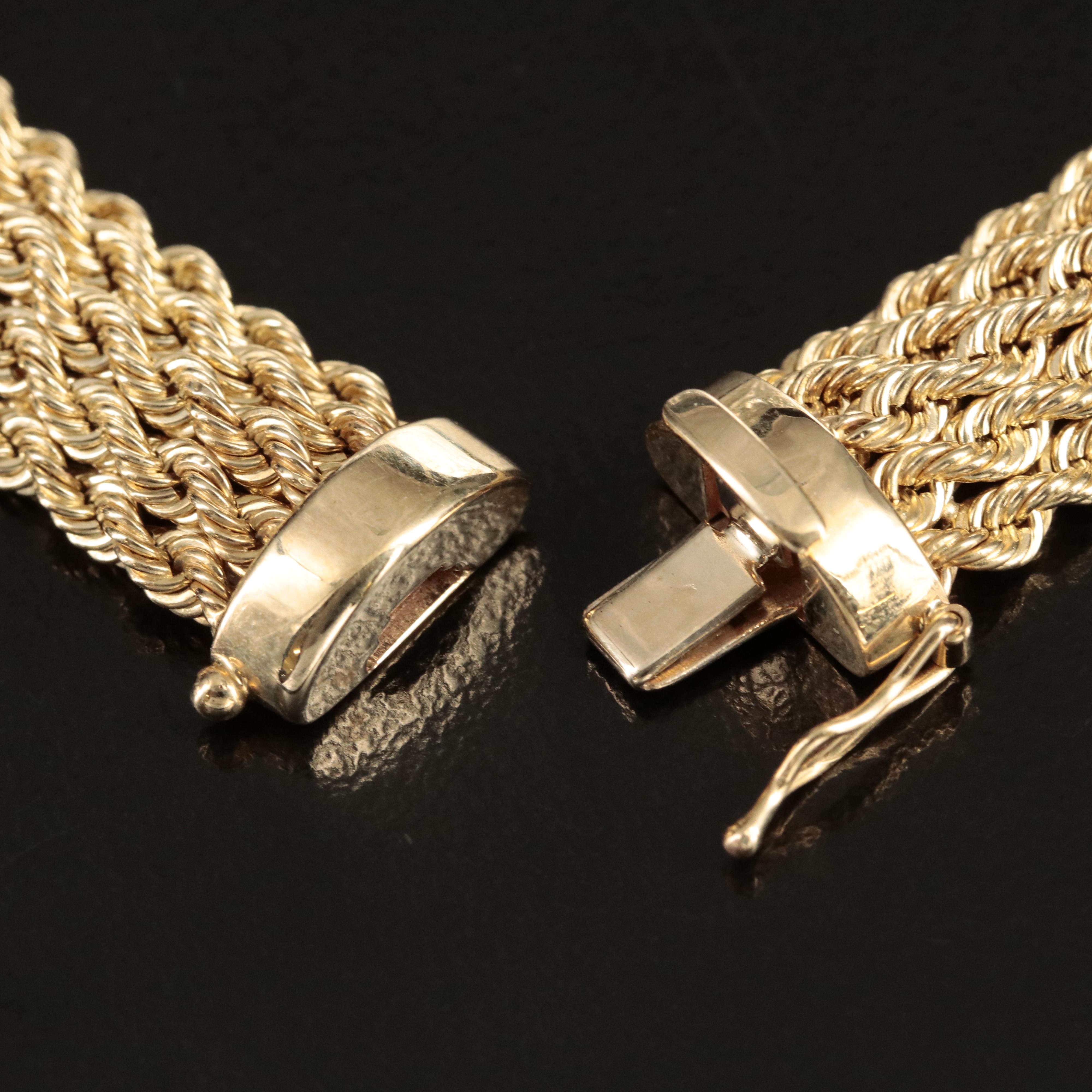 14K Braided Rope Chain Necklace